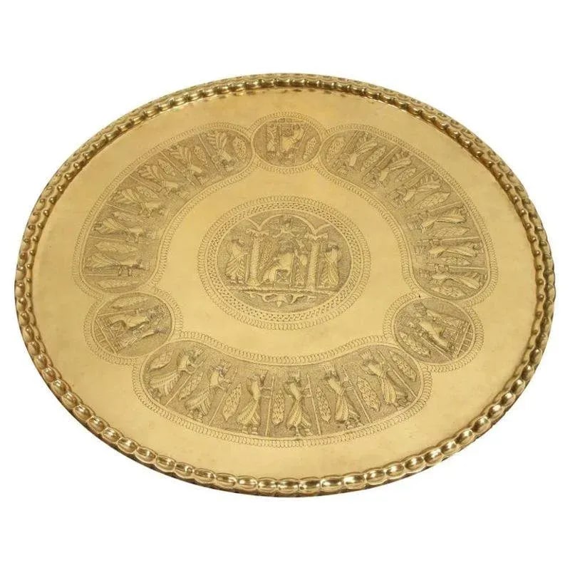 Large Brass Persian Hanging Tray - 2