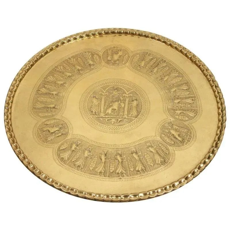 Large Brass Persian Hanging Tray - 3