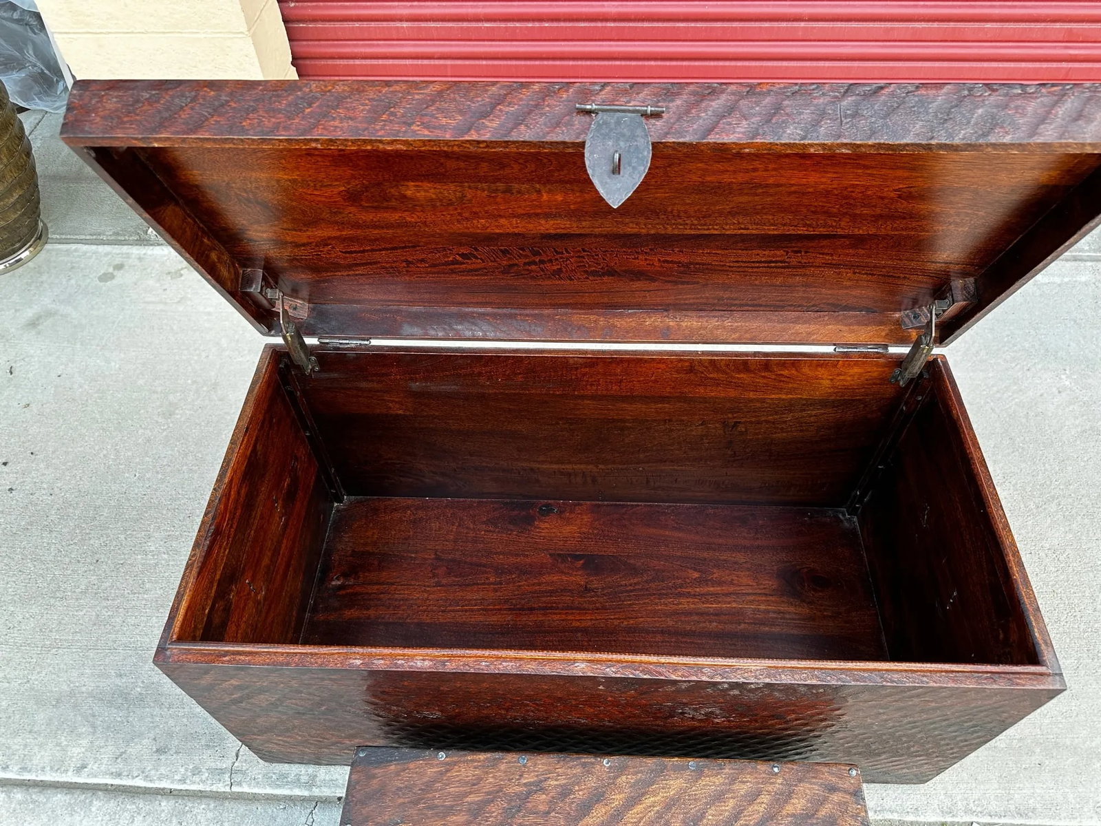 Pair of Rustic Distressed Wood Storage Trunks - 10