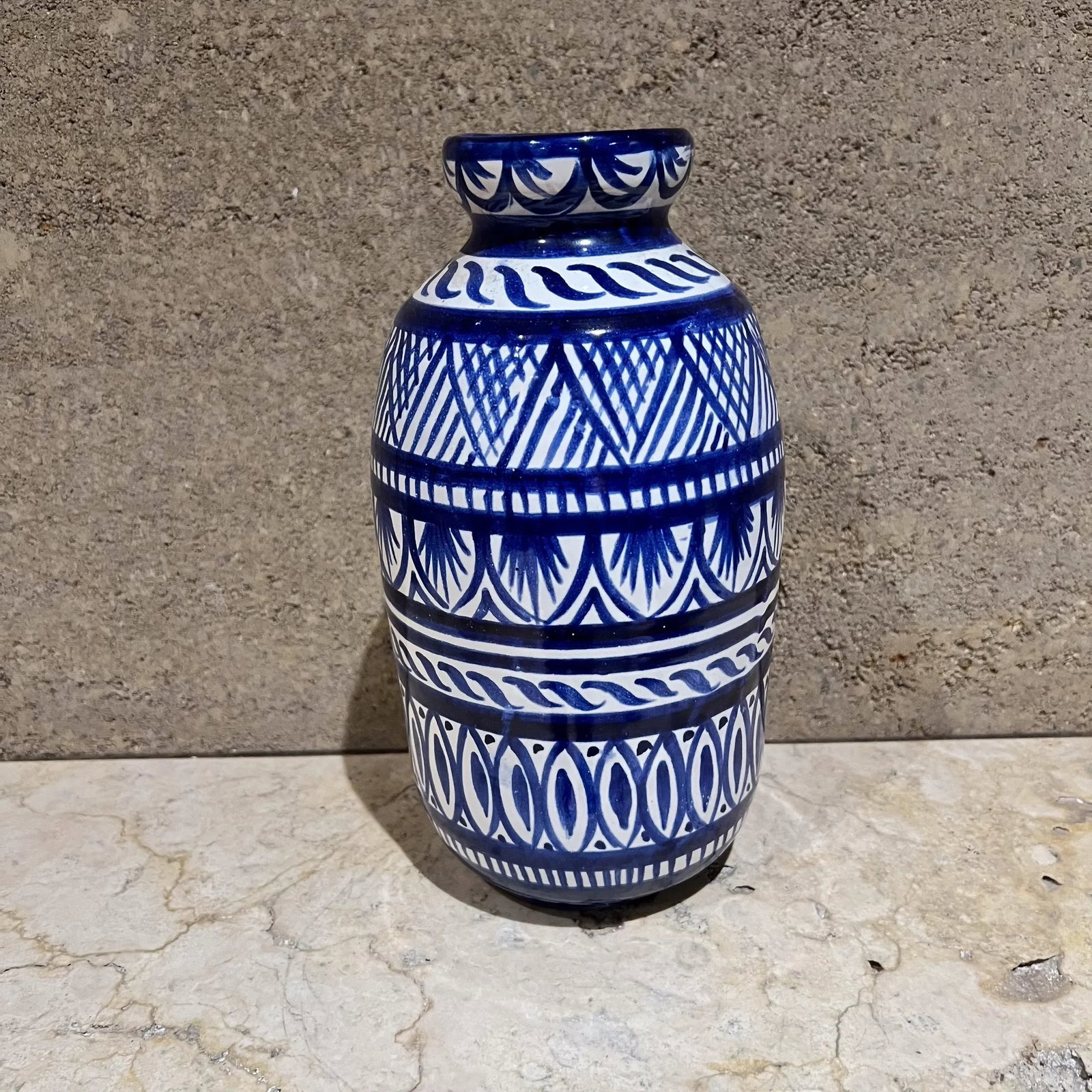 1970s Italian Vietri Art Vase Campagna Blue Handcrafted Pottery - 2