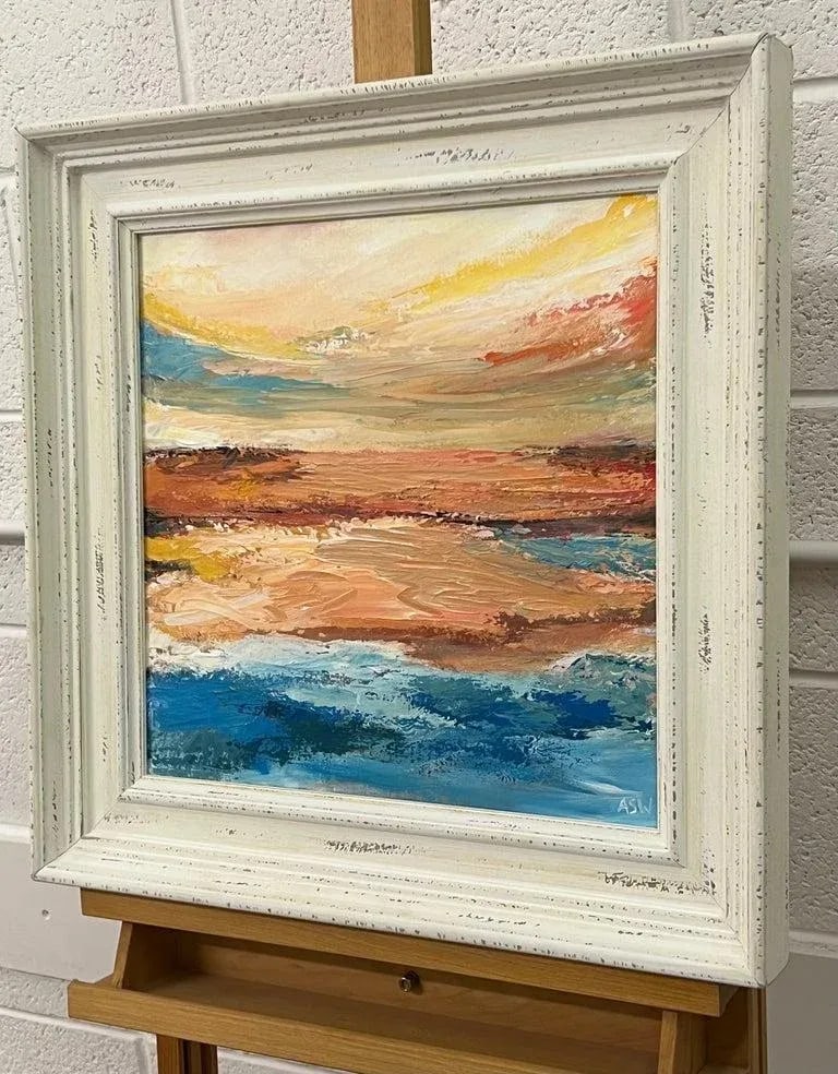 Expressive Abstract Seascape Landscape Painting by Contemporary British Artist - 12