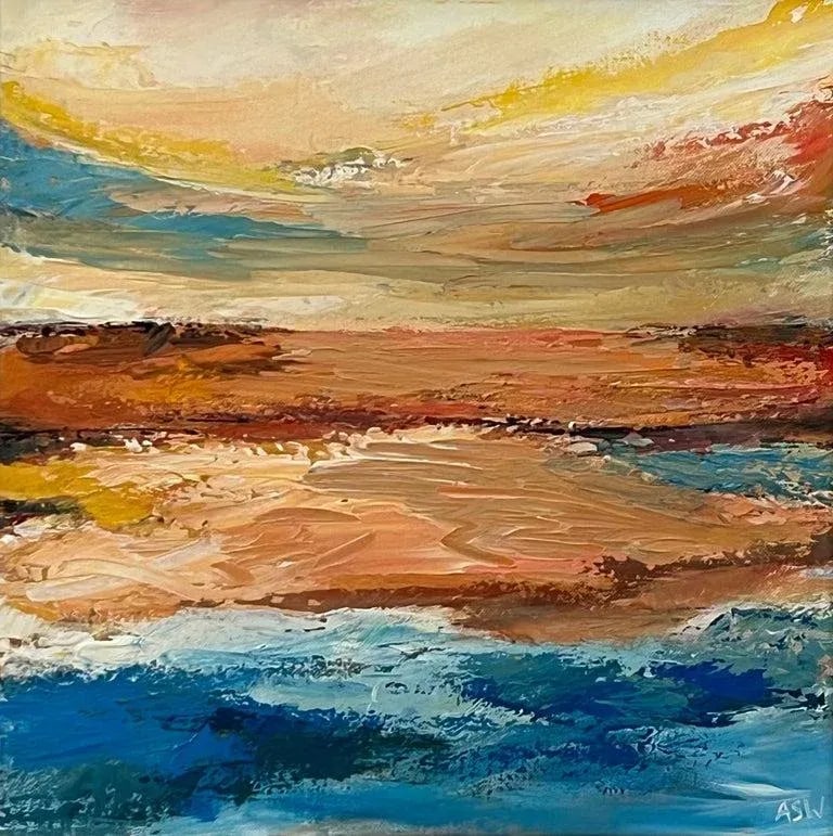 Expressive Abstract Seascape Landscape Painting by Contemporary British Artist - 6
