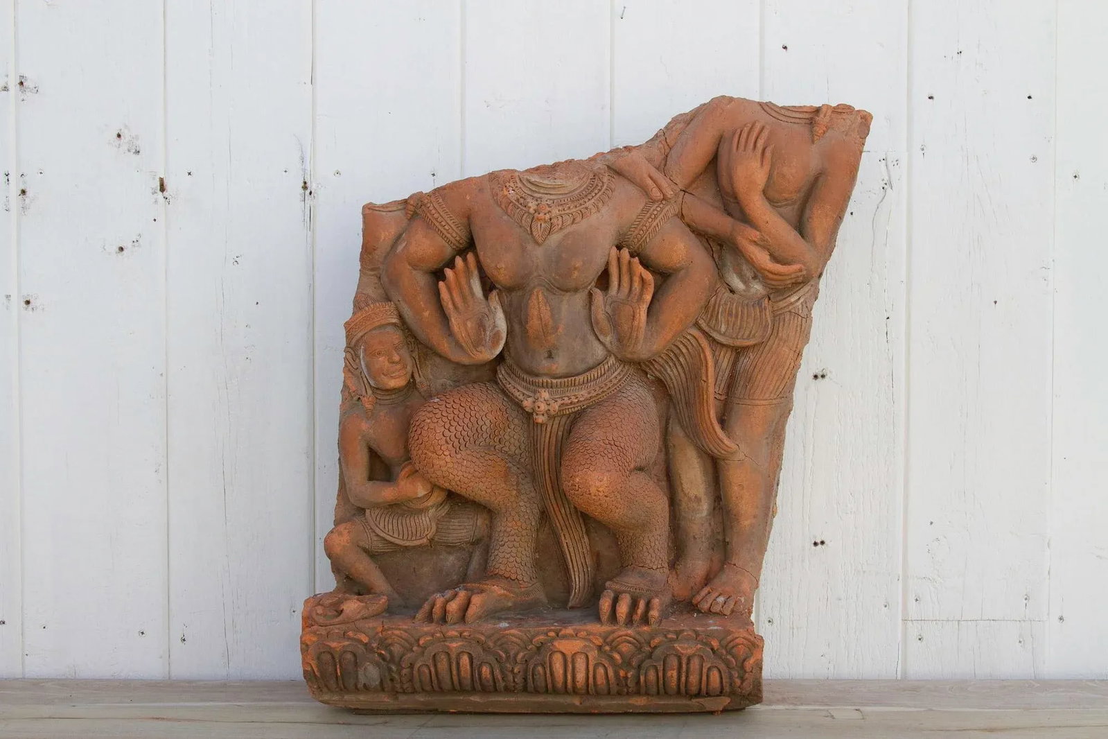 Large Antique Thai Terracotta Mythical Statue - 11