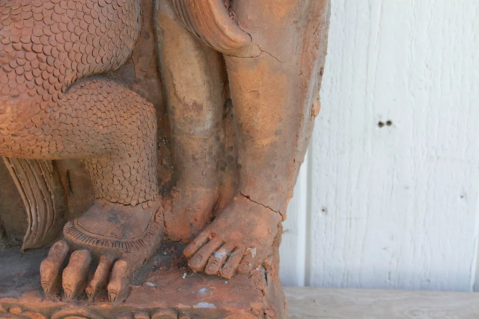 Large Antique Thai Terracotta Mythical Statue - 7