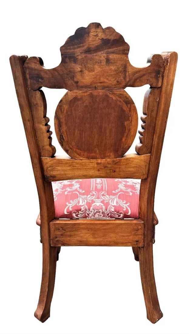 Spanish Baroque Style Heavily Carved Desk and Chair Set With Marble Inserts - Circa 1990 - 8