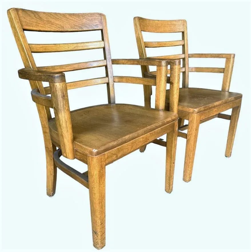 Boling Chair Company Walnut Mid 20th Century Office Chairs - a Pair - 11