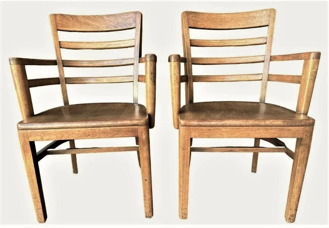 Boling Chair Company Walnut Mid 20th Century Office Chairs - a Pair - 2