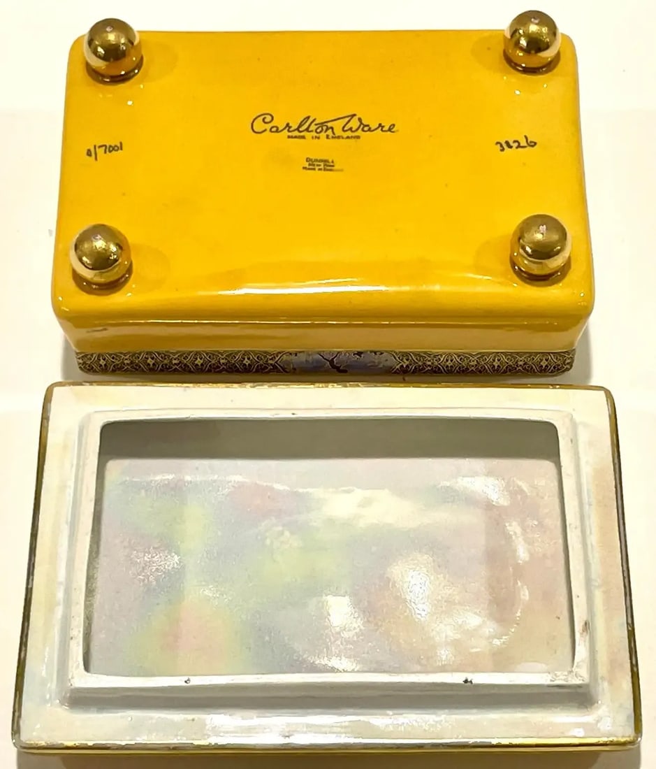 Early 20th Century Art Deco Carltonware Luster Moonlight Frolicking Pixie Table Box, for Dunhill - 11