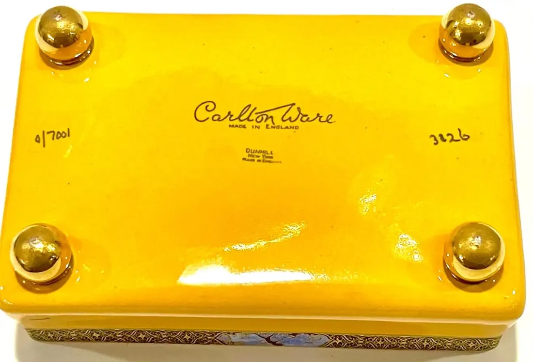 Early 20th Century Art Deco Carltonware Luster Moonlight Frolicking Pixie Table Box, for Dunhill - 7