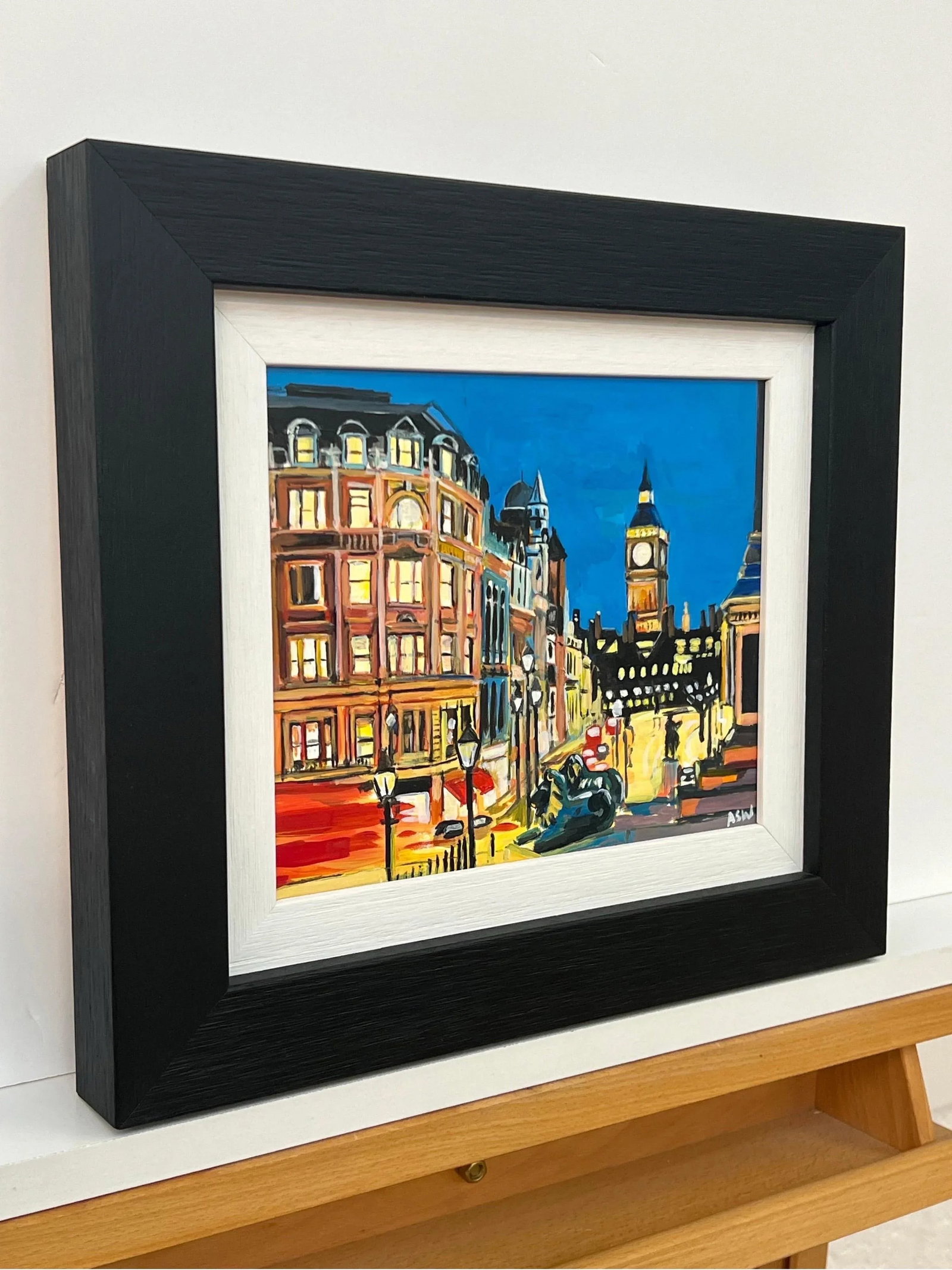 Original Painting of Big Ben From Trafalgar Square in London a Miniature Study by Contemporary Artis - 5