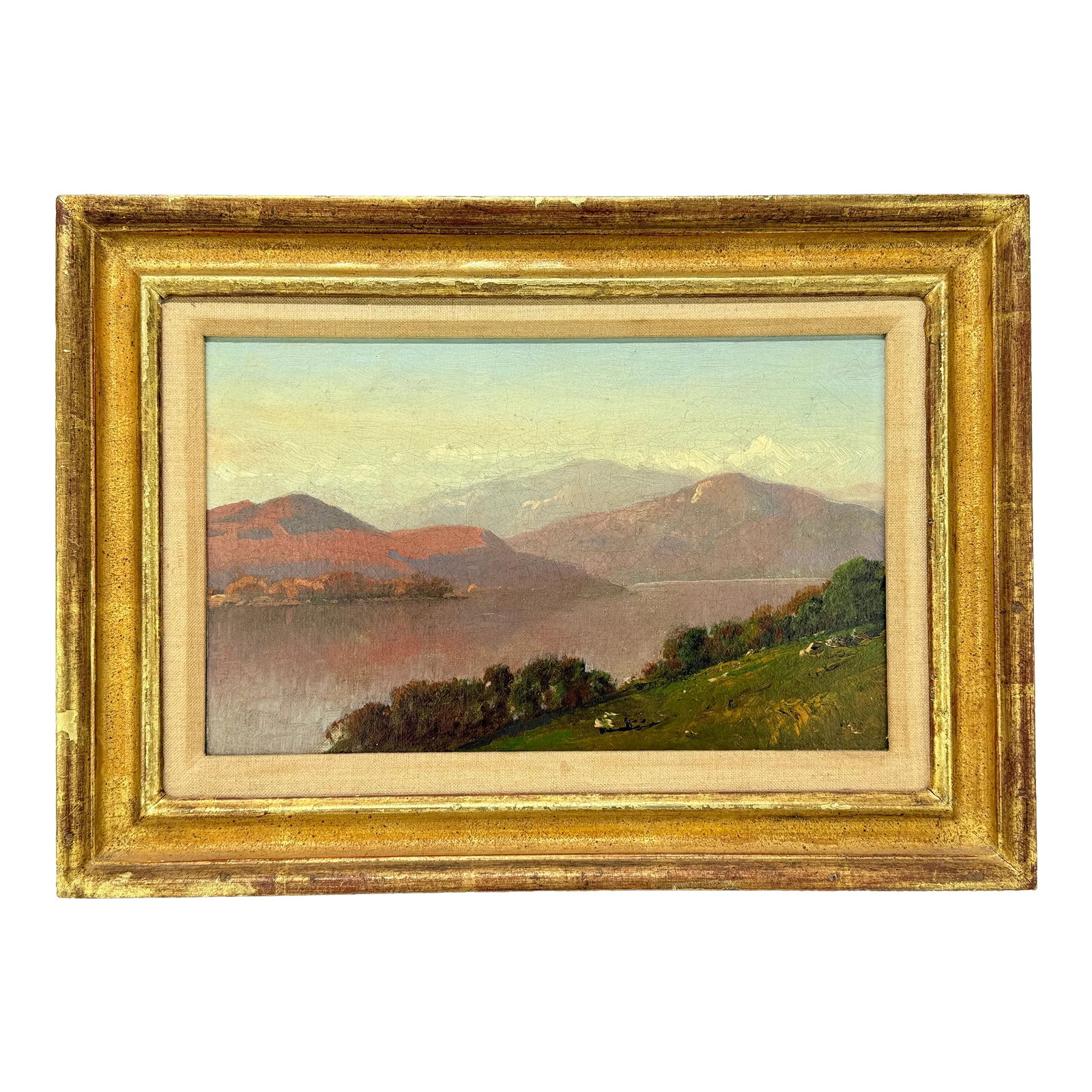 John Bunyan Bristol (American, 1826–1909) "A Berkshire Landscape" Oil on Canvas: This captivating oil on canvas, titled "A Berkshire Landscape," is a remarkable example of the work of John Bunyan Bristol, a distinguished 19th-century American artist known for his luminous