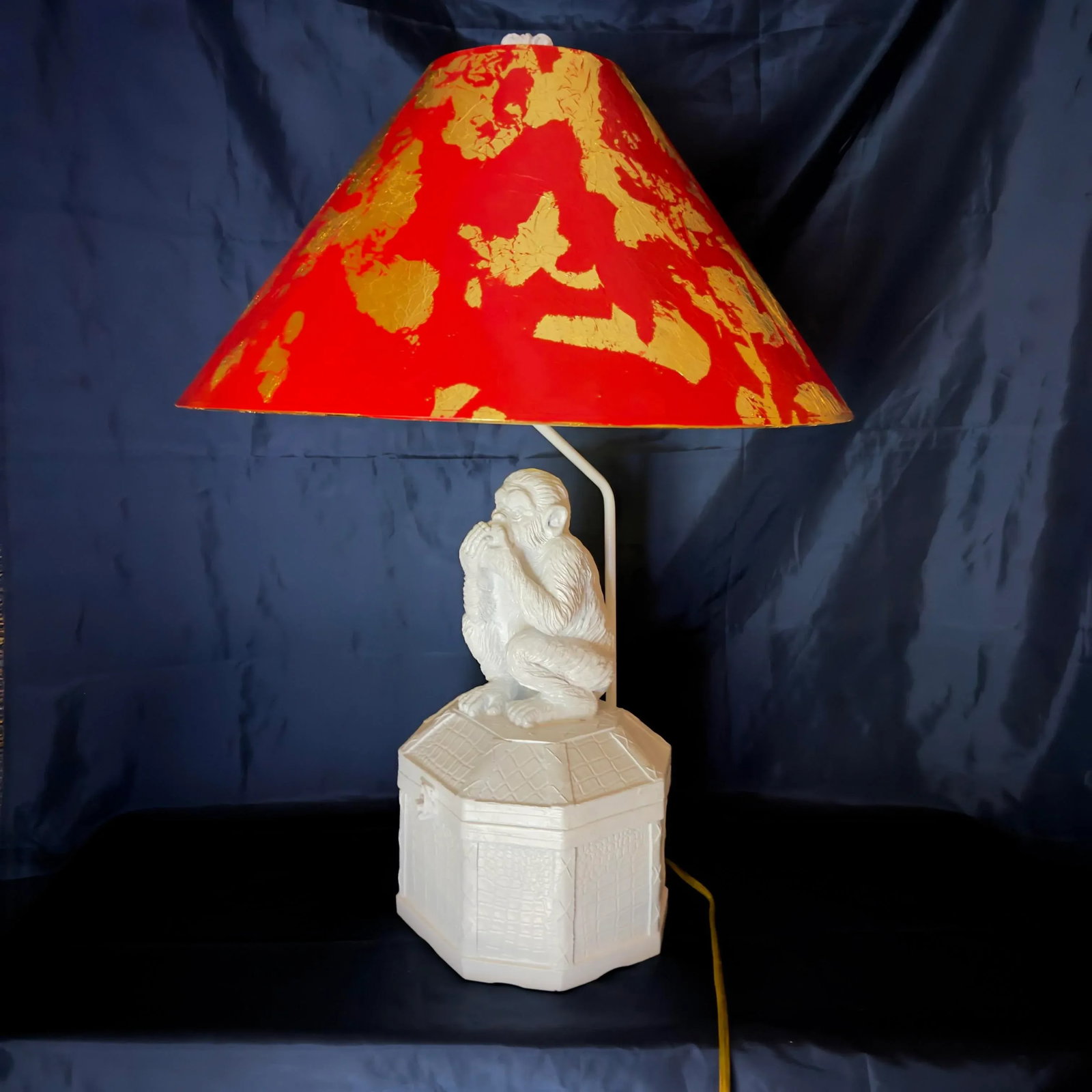 Late 20th Century Palm Beach Regency Vivai Del Sud Style Speak No Evil Monkey Table Lamp - Newly Pai - 10
