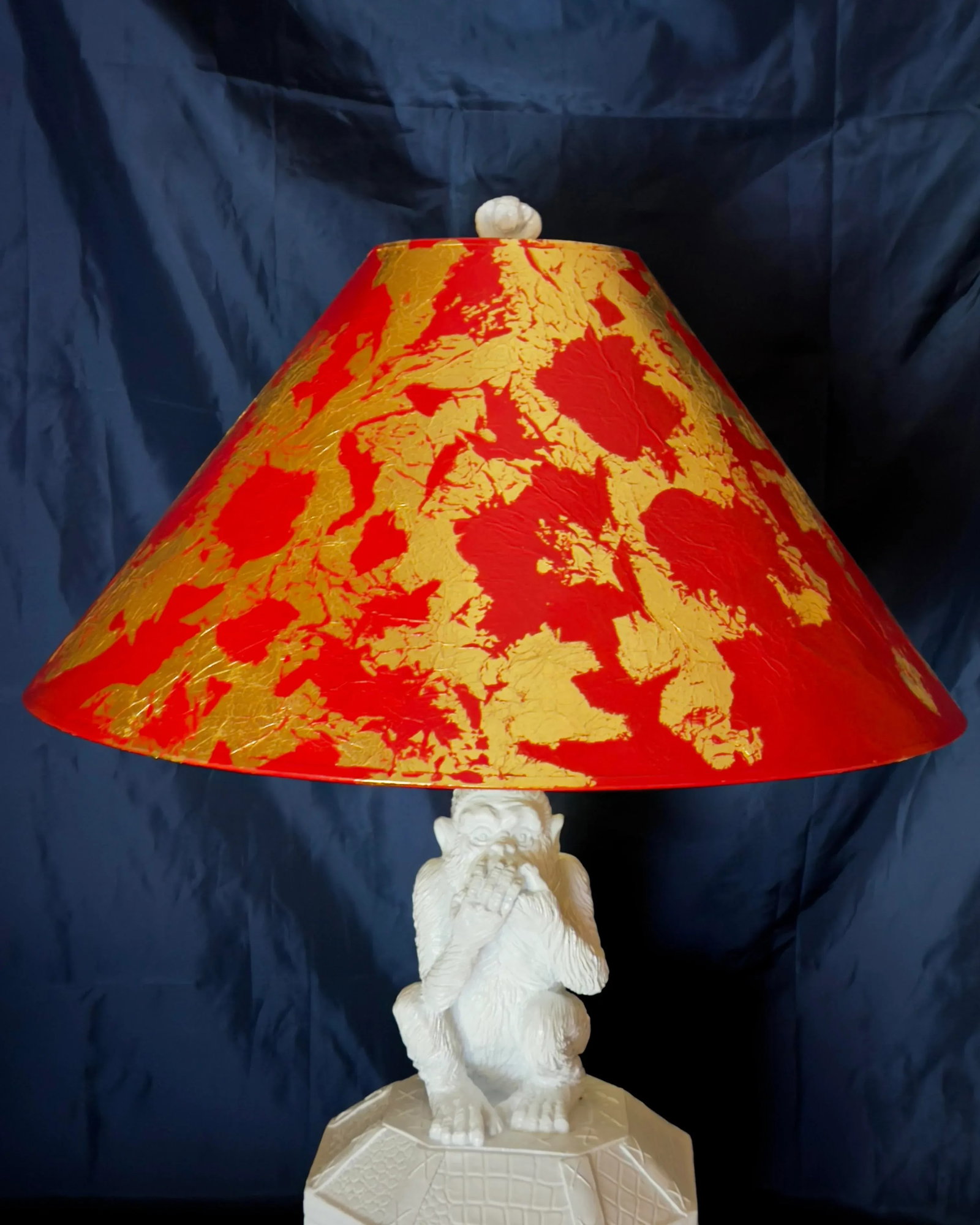 Late 20th Century Palm Beach Regency Vivai Del Sud Style Speak No Evil Monkey Table Lamp - Newly Pai - 3