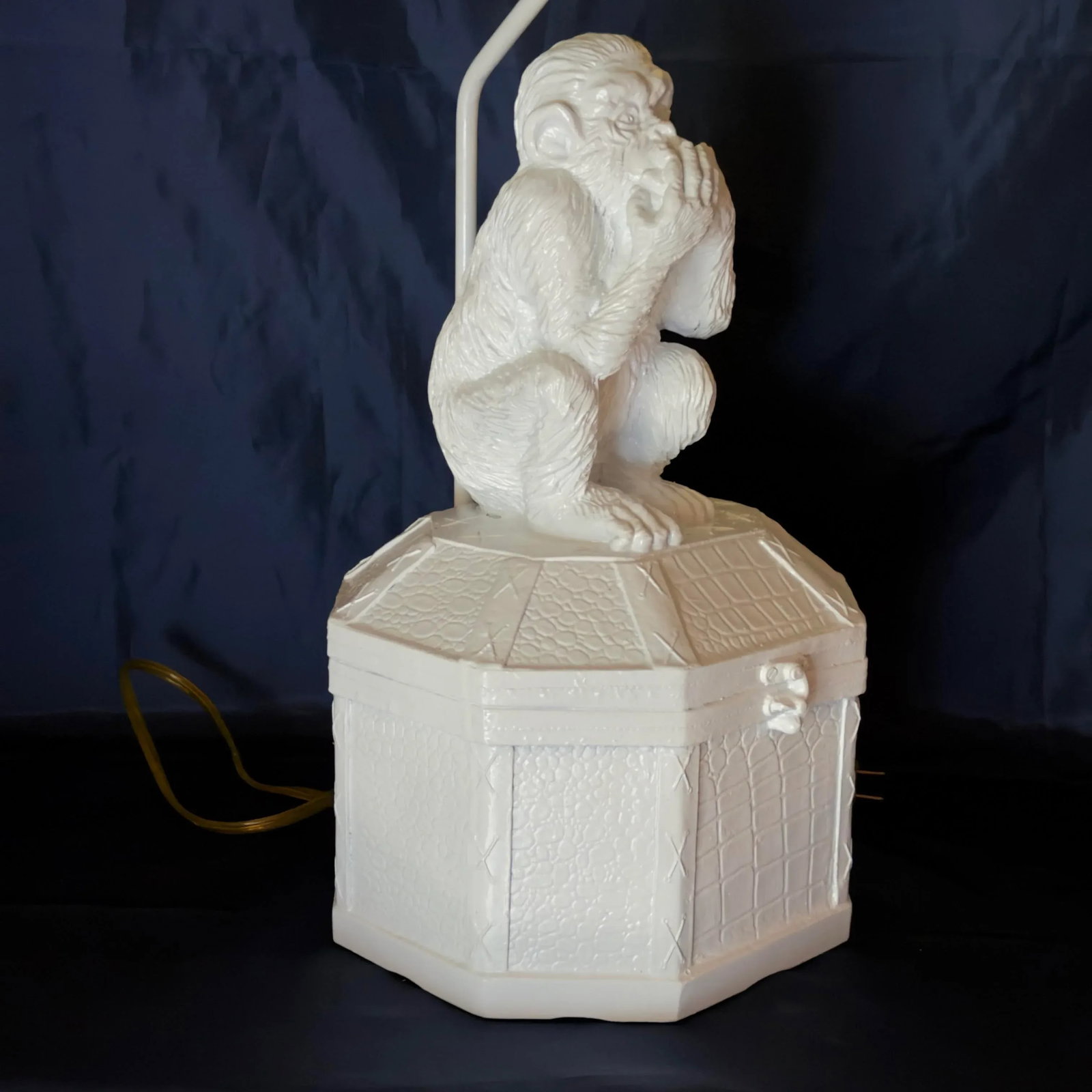 Late 20th Century Palm Beach Regency Vivai Del Sud Style Speak No Evil Monkey Table Lamp - Newly Pai - 5