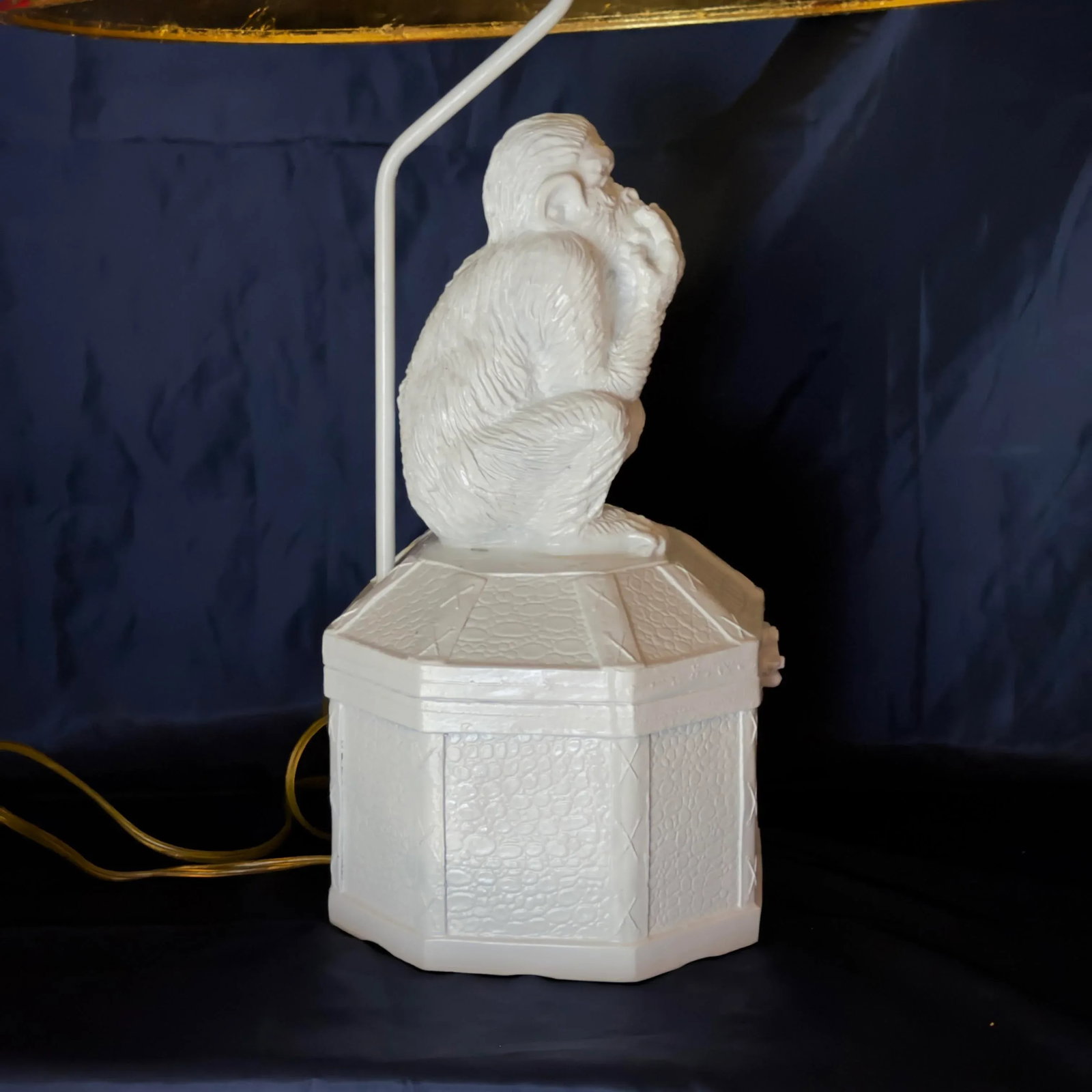 Late 20th Century Palm Beach Regency Vivai Del Sud Style Speak No Evil Monkey Table Lamp - Newly Pai - 6