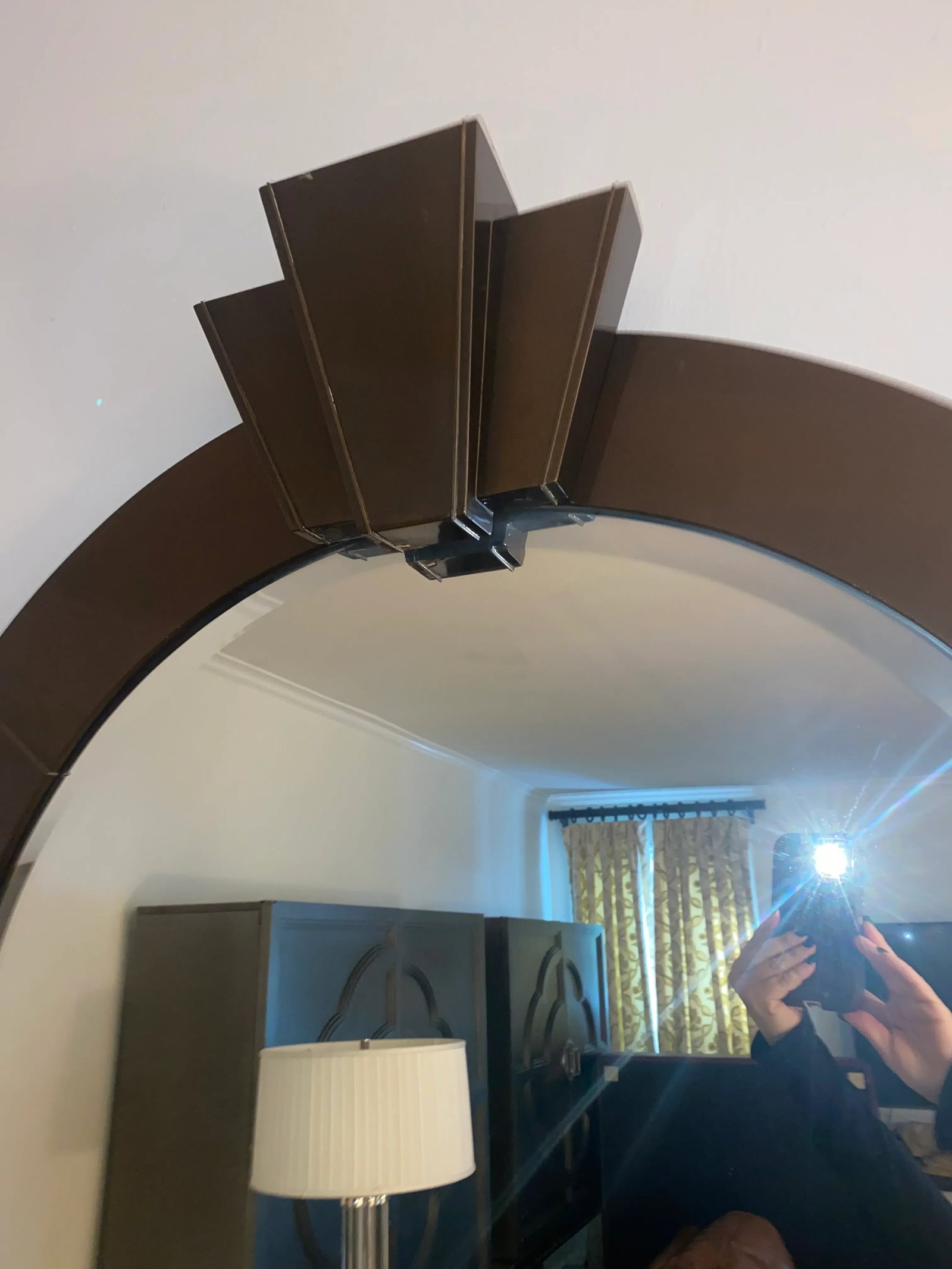 Monumental Art Deco Arched Floor or Tall Wall Mirror - 2