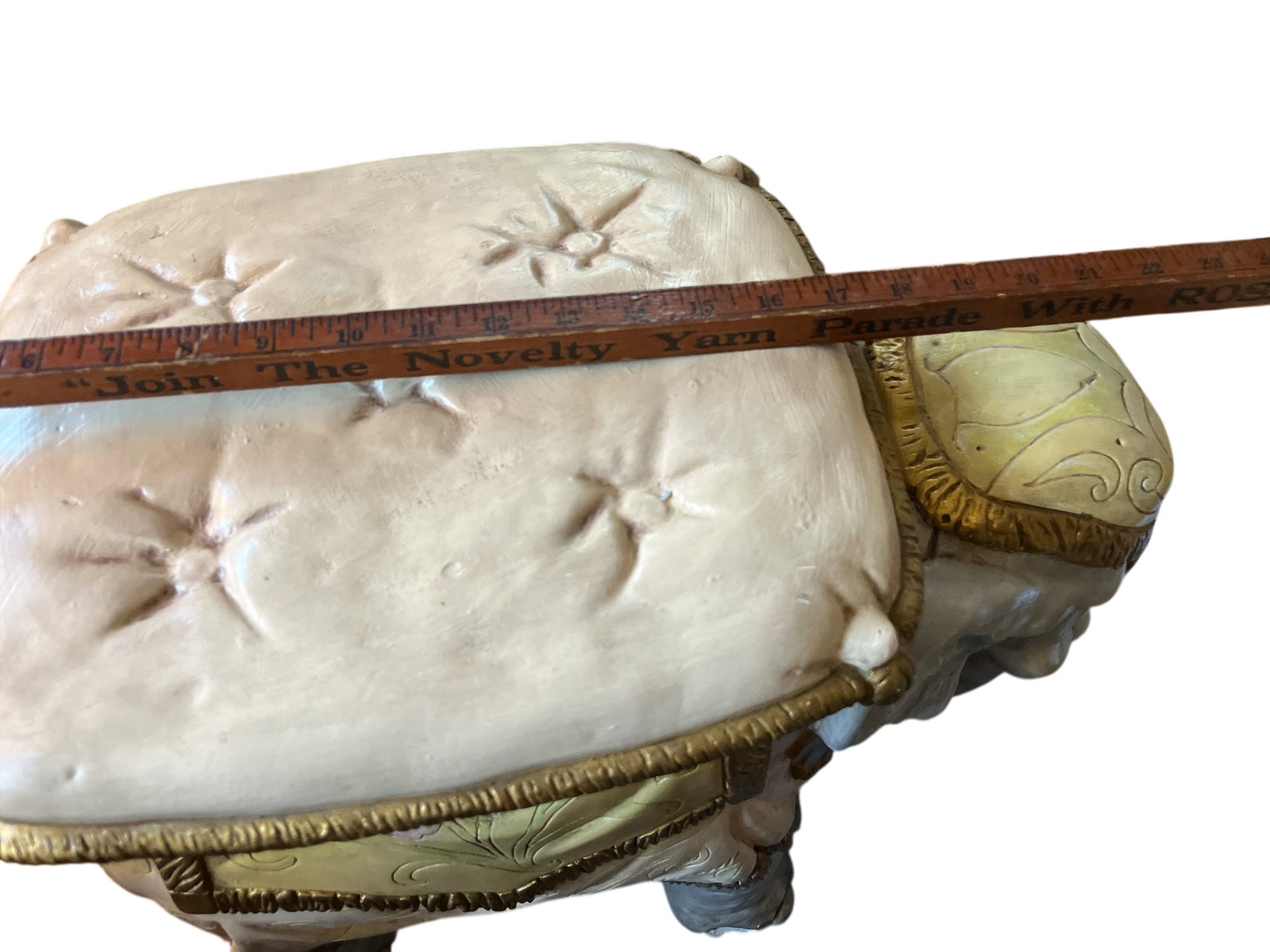 Vintage Hand-Painted Elephant Garden Stool / Side Table - 12