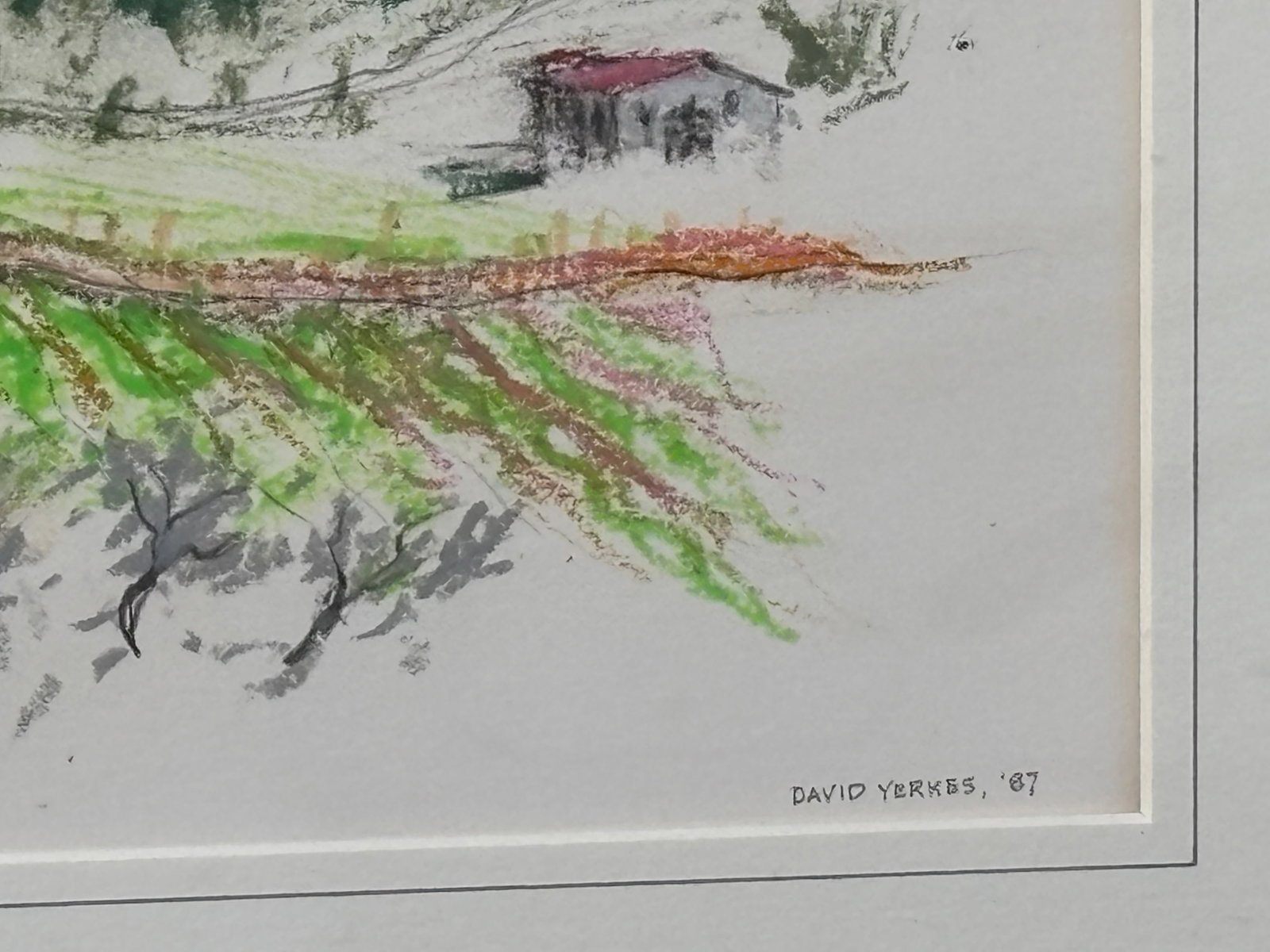 Original Artwork on Paper in Fine Gallery-Style Presentation, Tuscany, 1987, American Listed Artist, - 3