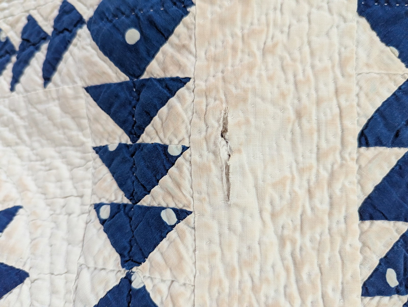 Antique Late 1800s Quilt of Mariner's Compass Pattern -Exceptionally Large Size for the Time - 13