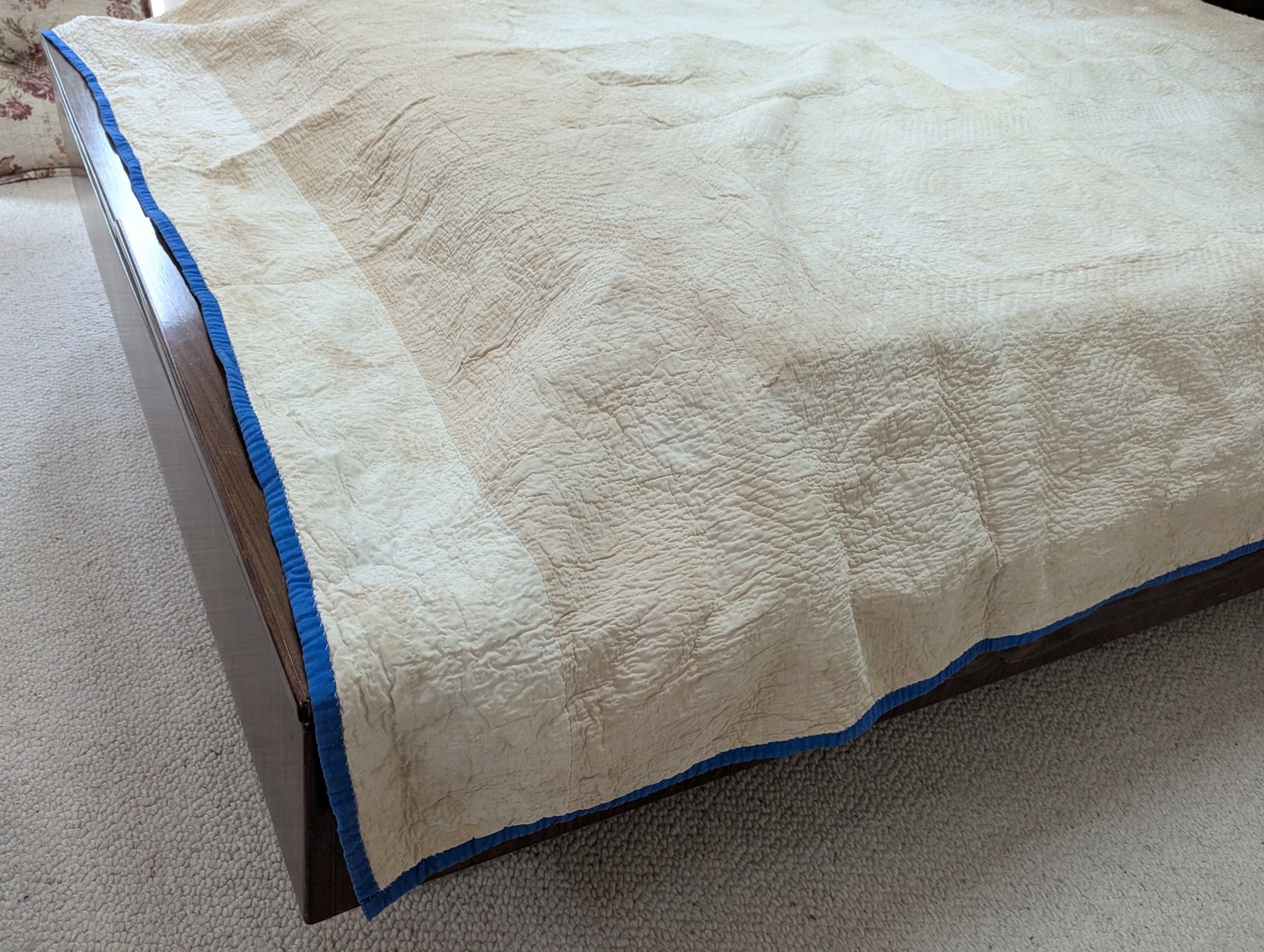 Antique Late 1800s Quilt of Mariner's Compass Pattern -Exceptionally Large Size for the Time - 14