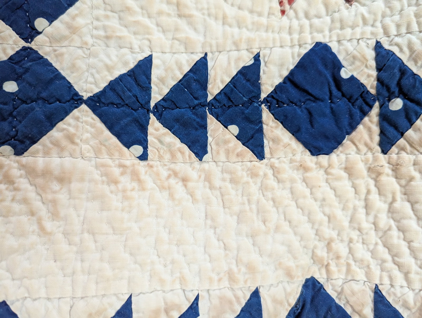 Antique Late 1800s Quilt of Mariner's Compass Pattern -Exceptionally Large Size for the Time - 17