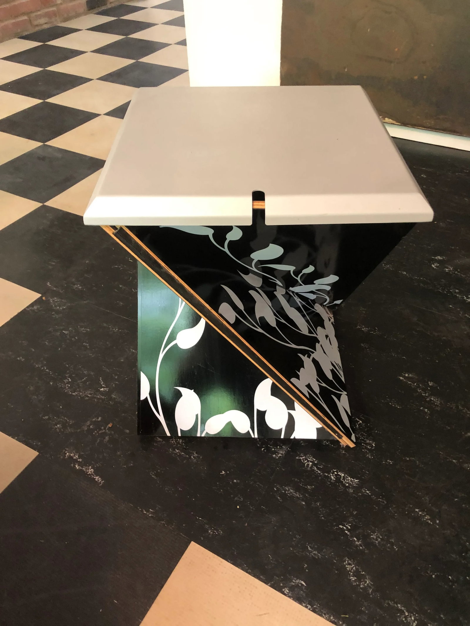 Modern Kada Metal Folding Square Danese Milano End Tables or Stools -A Pair - 11