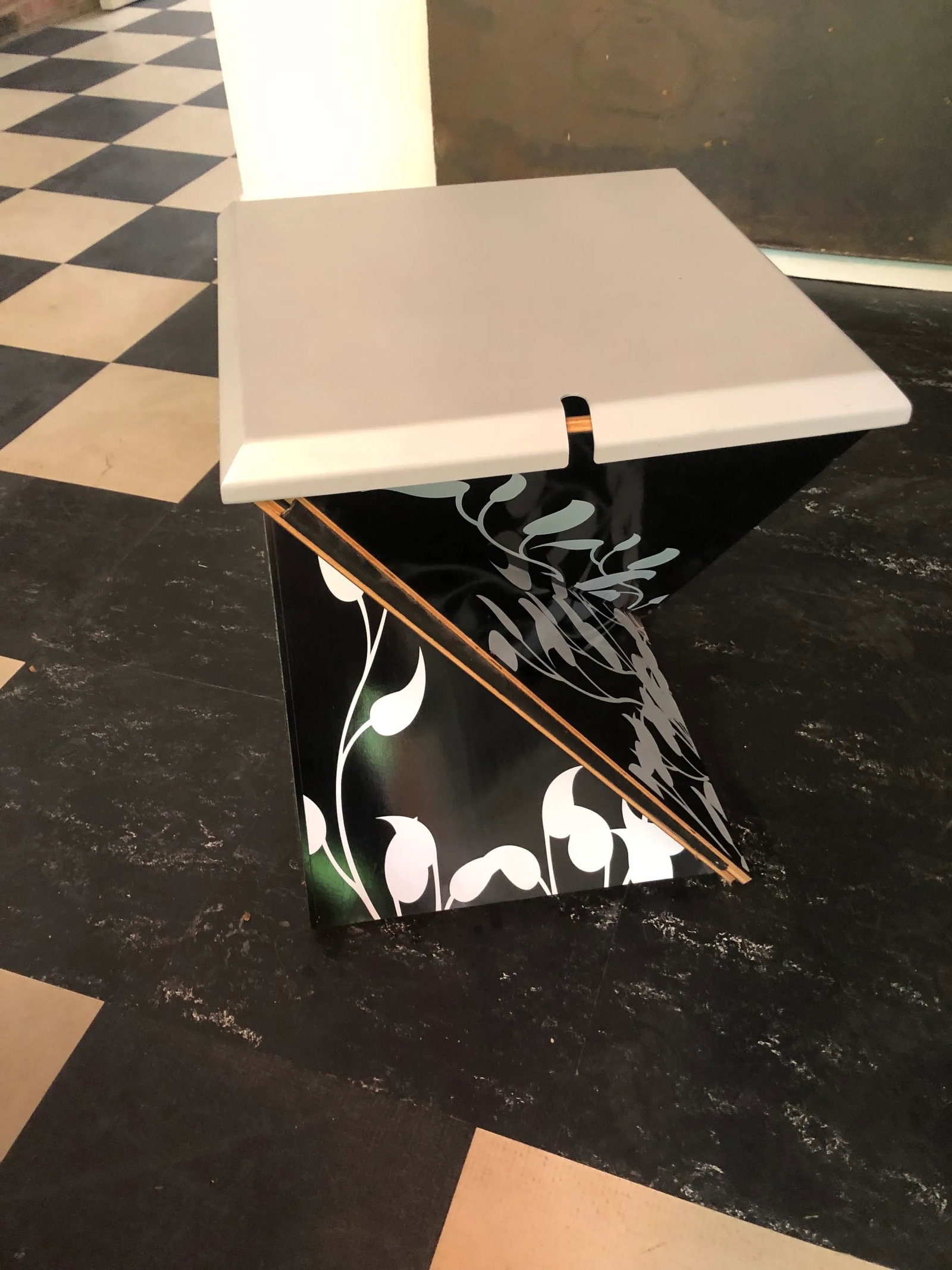Modern Kada Metal Folding Square Danese Milano End Tables or Stools -A Pair - 2