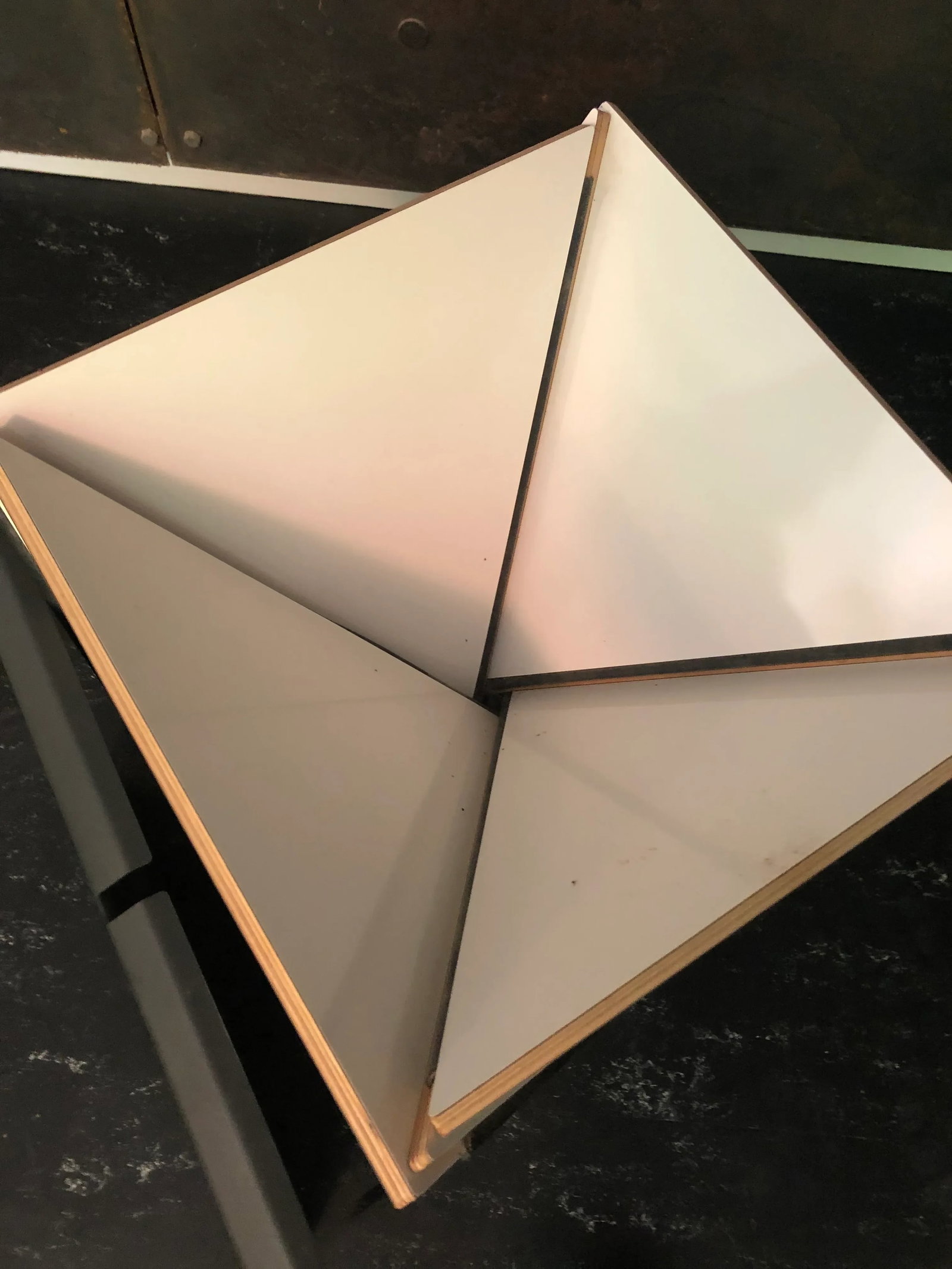 Modern Kada Metal Folding Square Danese Milano End Tables or Stools -A Pair - 3