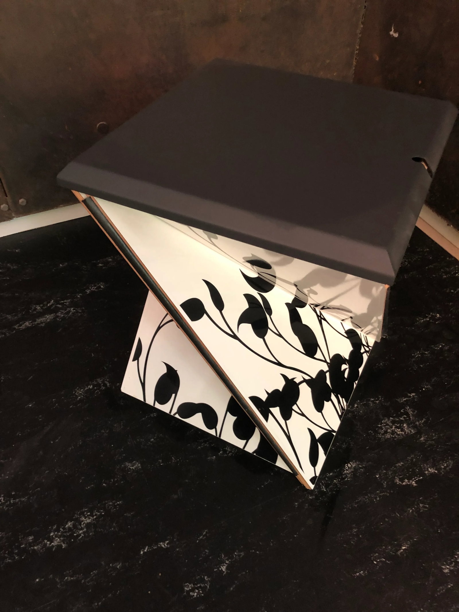 Modern Kada Metal Folding Square Danese Milano End Tables or Stools -A Pair - 4