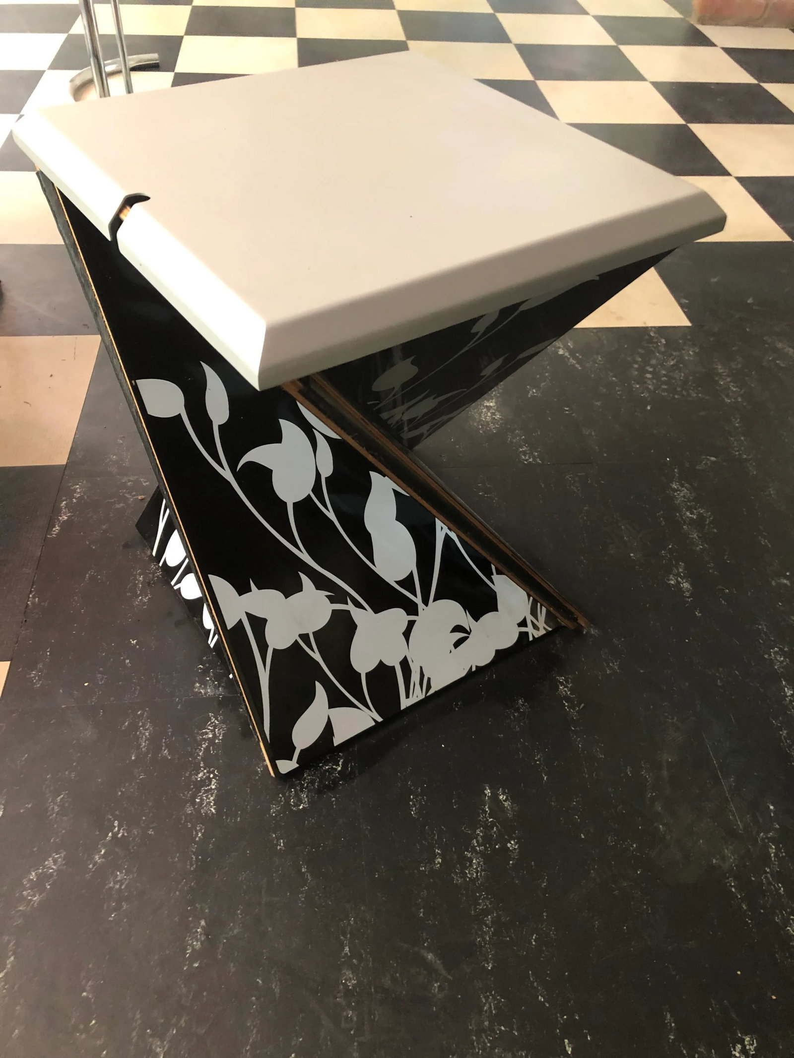 Modern Kada Metal Folding Square Danese Milano End Tables or Stools -A Pair - 5