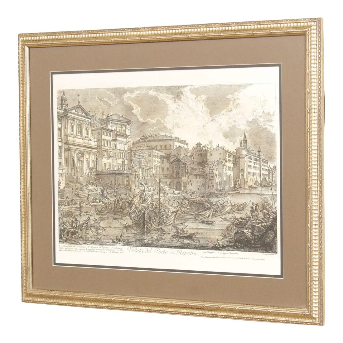 Italian 'Veduta del Porto di Ripetta' Lithograph, After Giovanni Battista Piranesi (1 of 13)