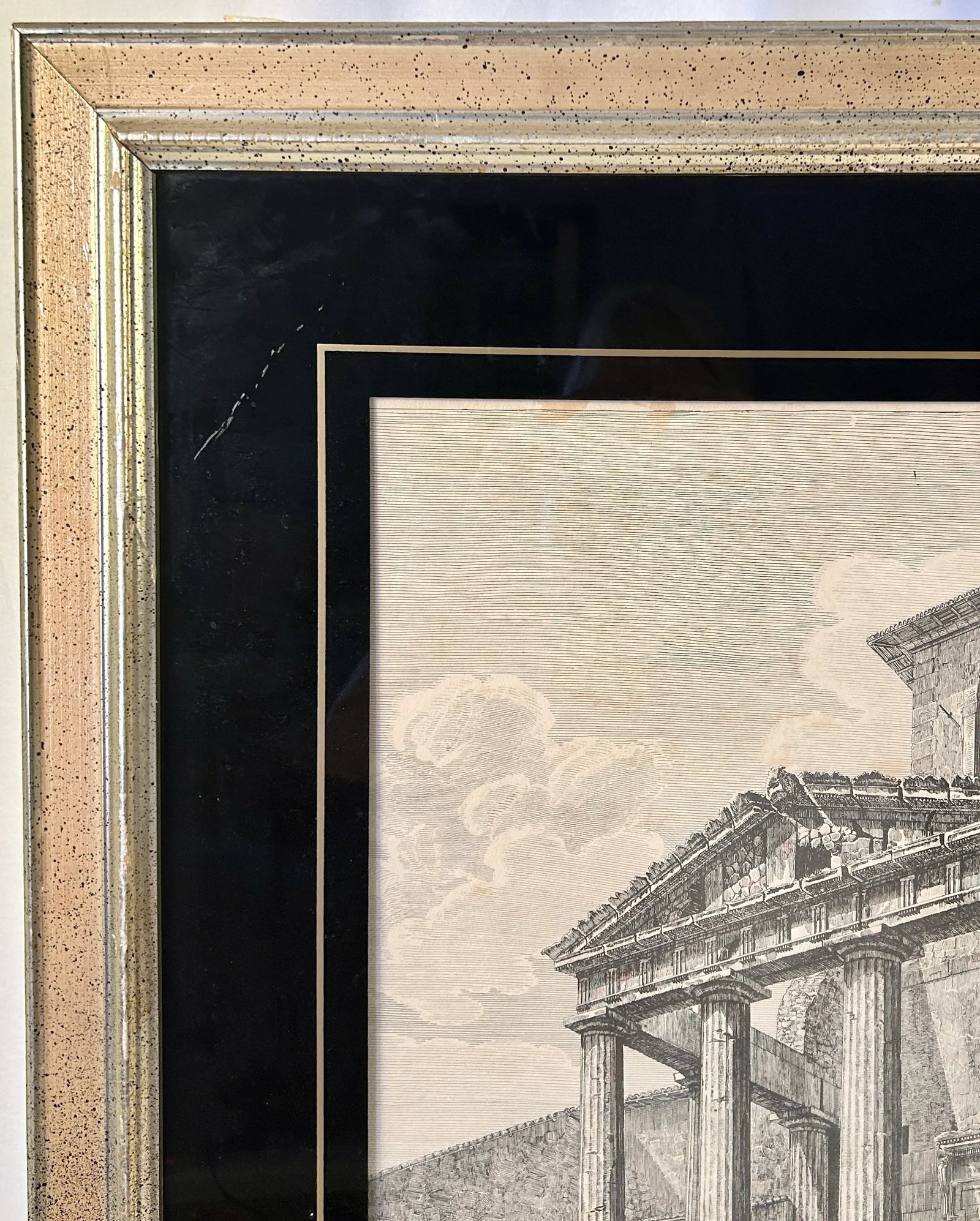 Giovanni Piranesi's "The Temple of Hercules" Engraving, Framed - 5