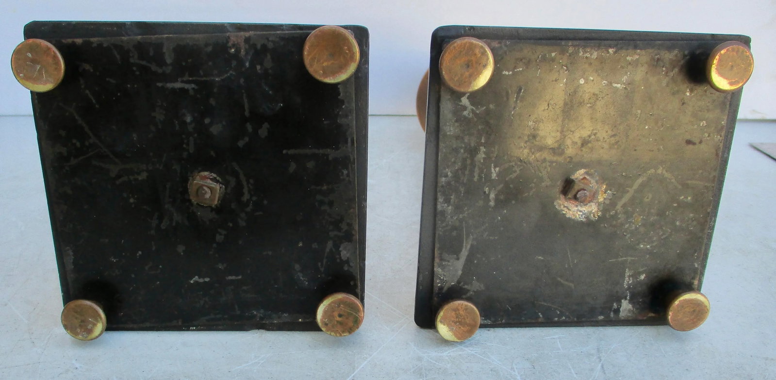 Antique Russian Bronze and Black Marble Candlesticks -A Pair of 2 - 5