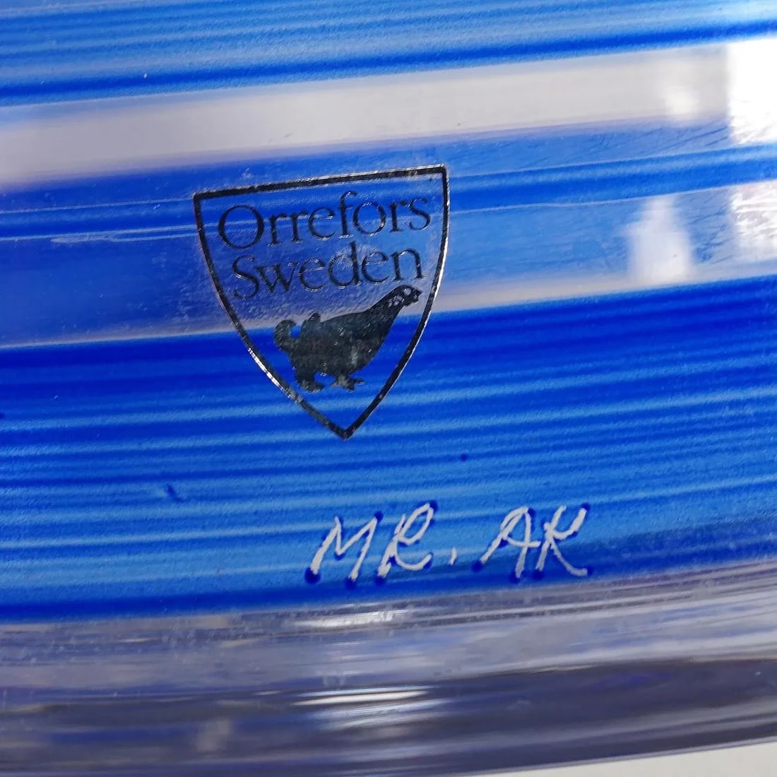 Vintage Art Glass Vase by Martti Rytkoenen for Orrefors, Sweden - 6