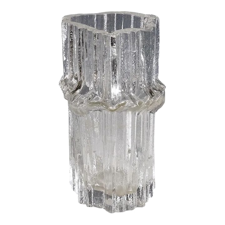 Vintage Art Glass Vase by Tapio Wirkkala for Iittala 1967: Vintage Art Glass Vase by Tapio Wirkkala for Iittala 1967 Item e6733 A large vintage art glass vase designed by Tapio Wirkkala for Iittala Glassworks in 1967. Mold blown crystal clear glass with cutte