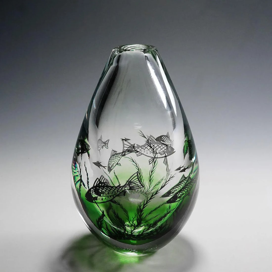 Fish Graal Vase by Edward Hald for Orrefors, Sweden Ca. 1980s - 3