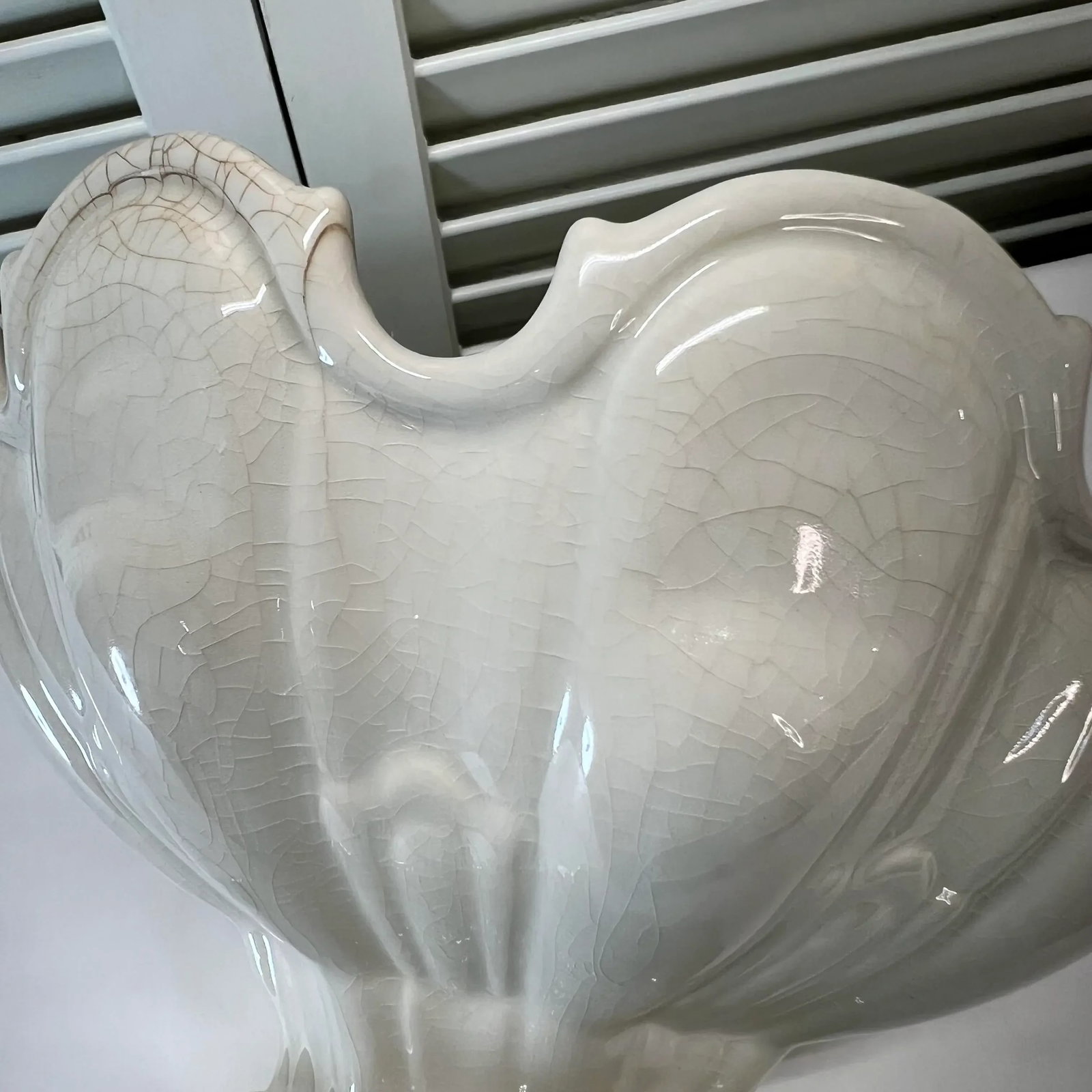 Mid Century White Ironstone Monteith Style Center Bowl by Secla Portugal - 4