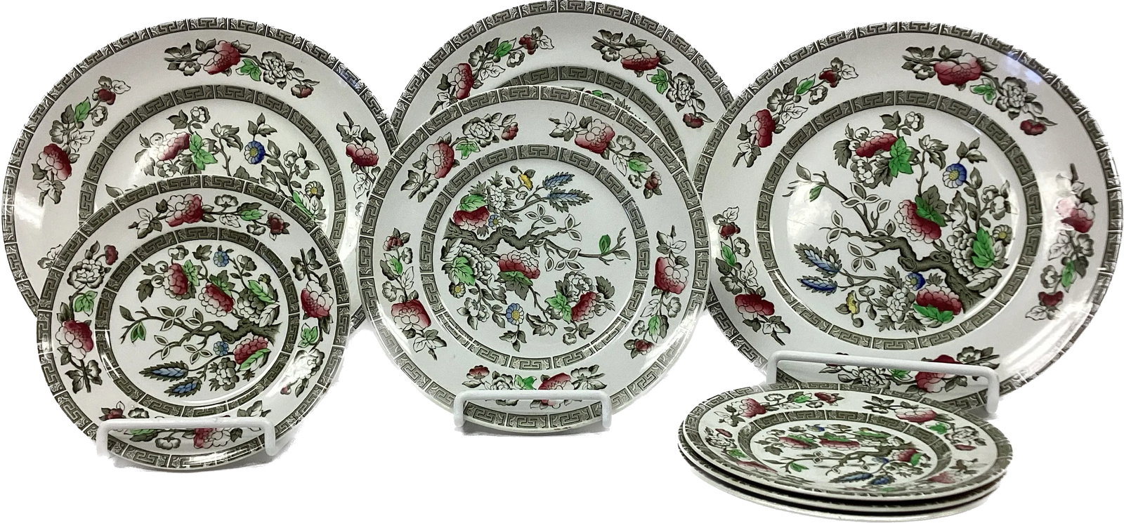 Set of Ridgeway of Staffordshire England "Indian Tree" Plates - 9