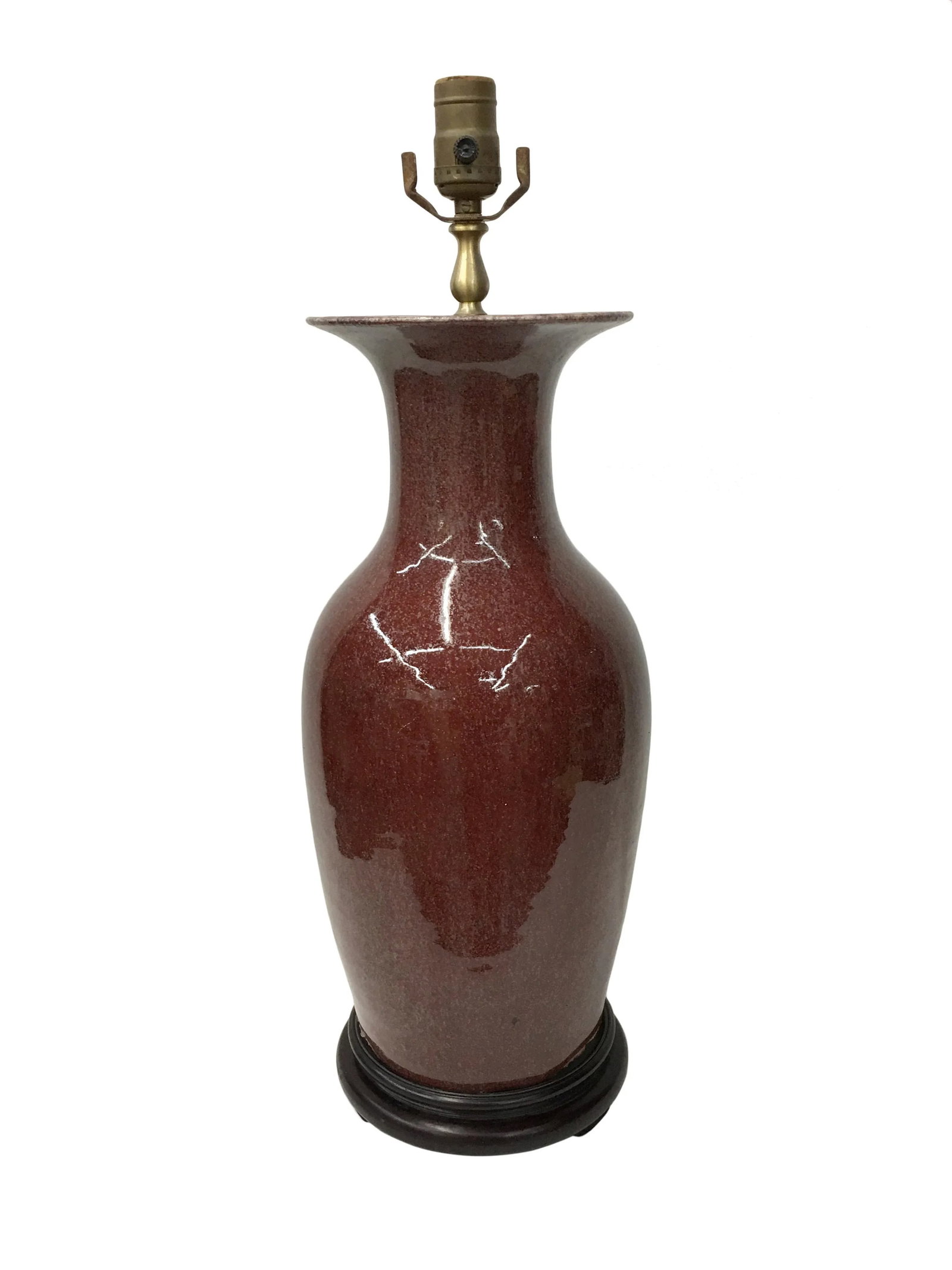 Vintage Oxblood Vase Lamp - 3