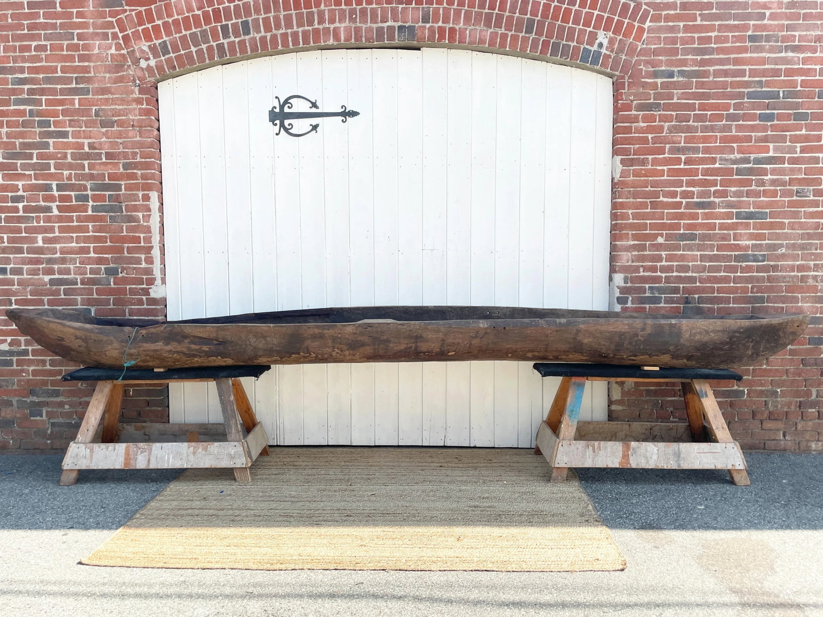 200" Long Antique Primitive Wooden Canoe - 4