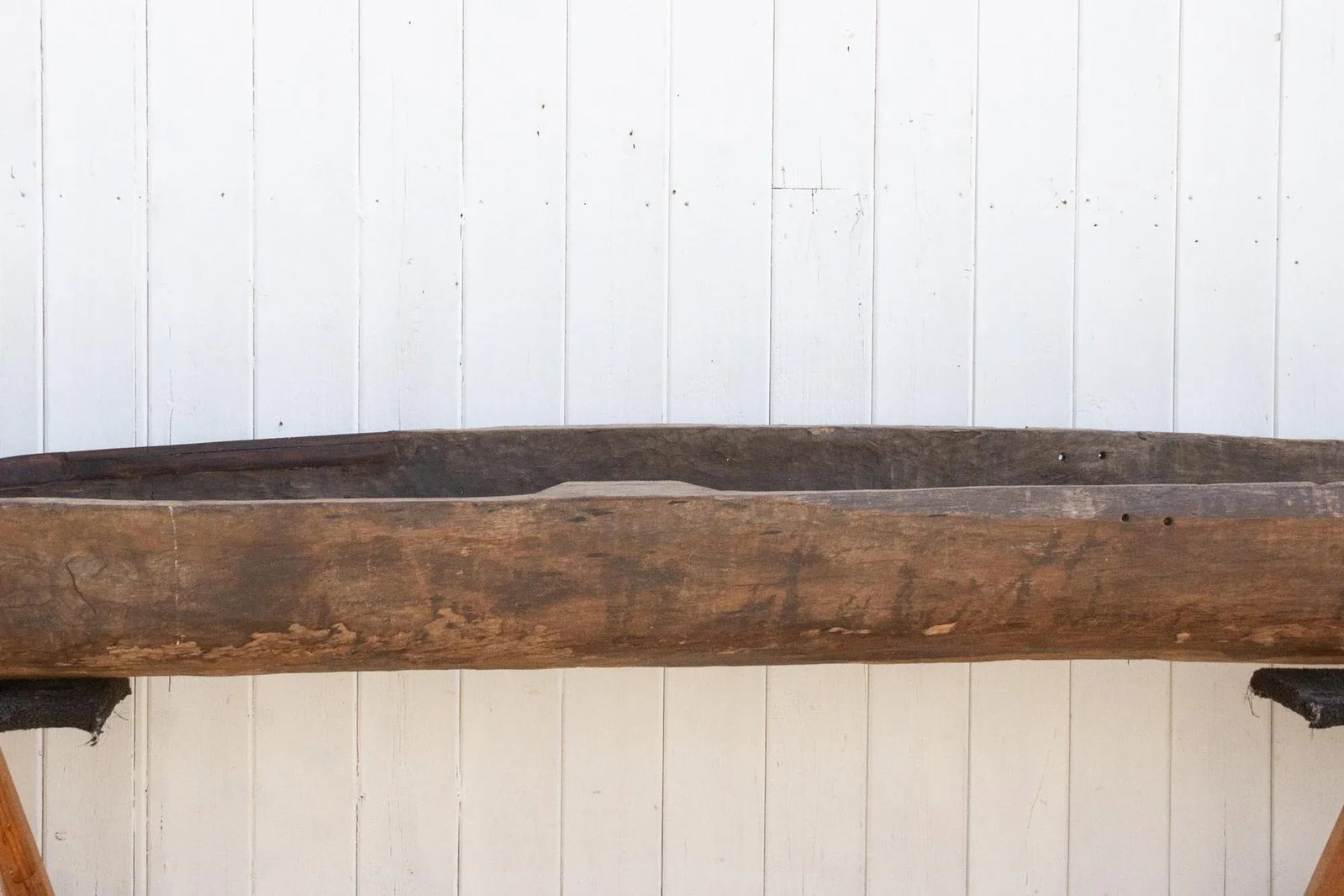 200" Long Antique Primitive Wooden Canoe - 5