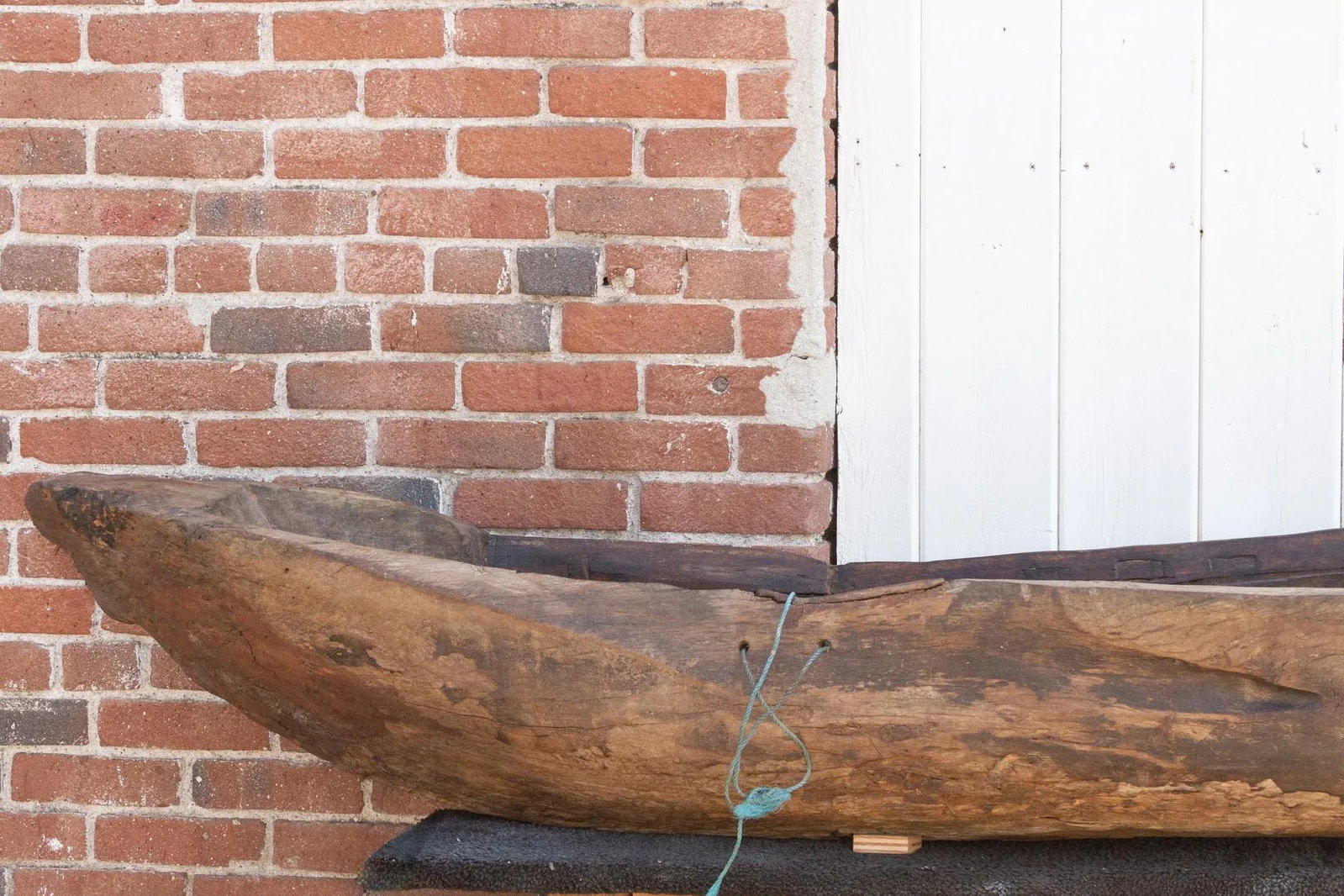 200" Long Antique Primitive Wooden Canoe - 9