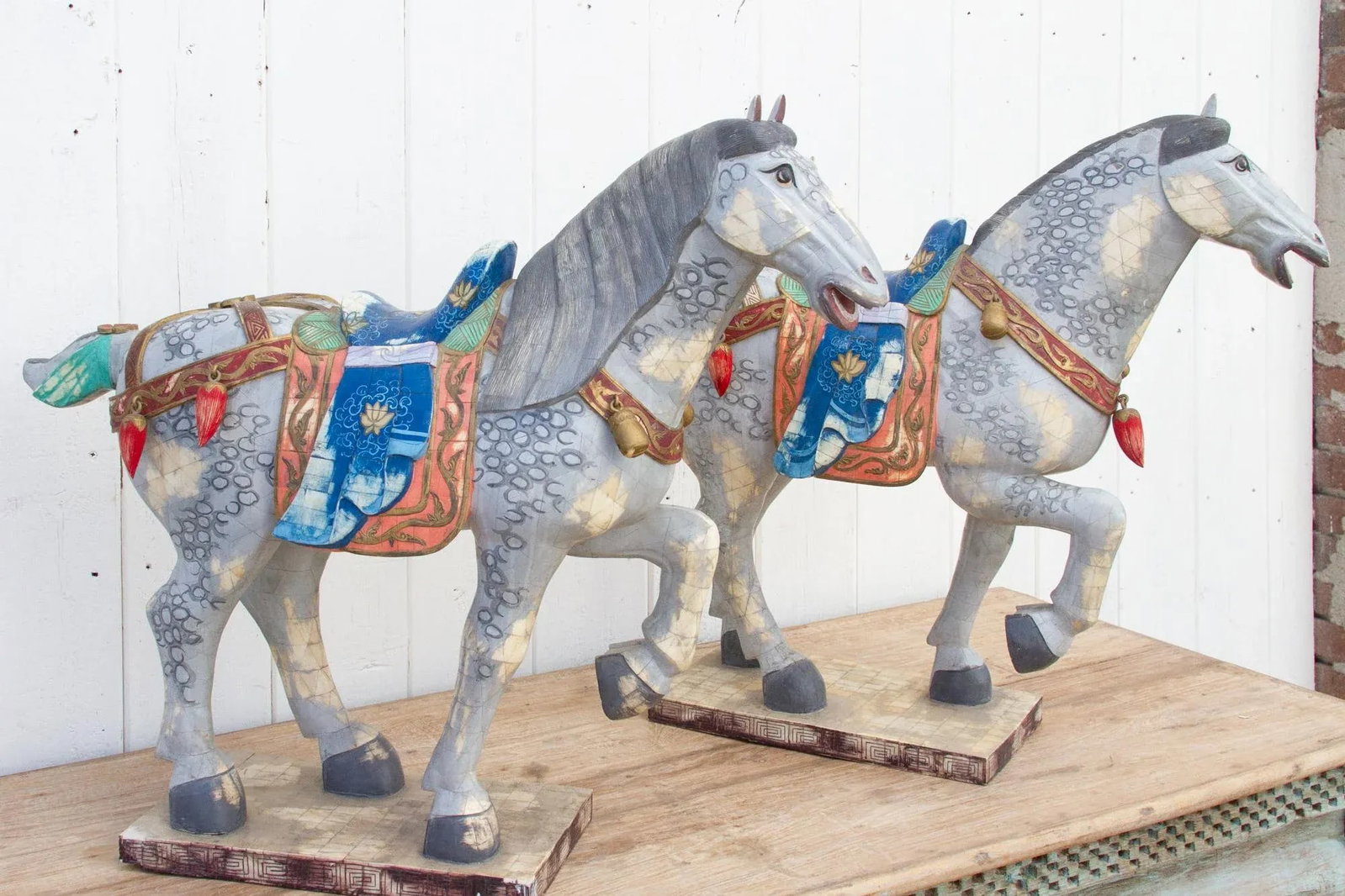 Pair of Mid-Century Inlay Veneer Horses - 10