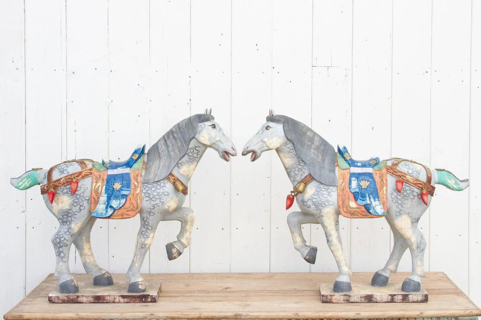 Pair of Mid-Century Inlay Veneer Horses - 4