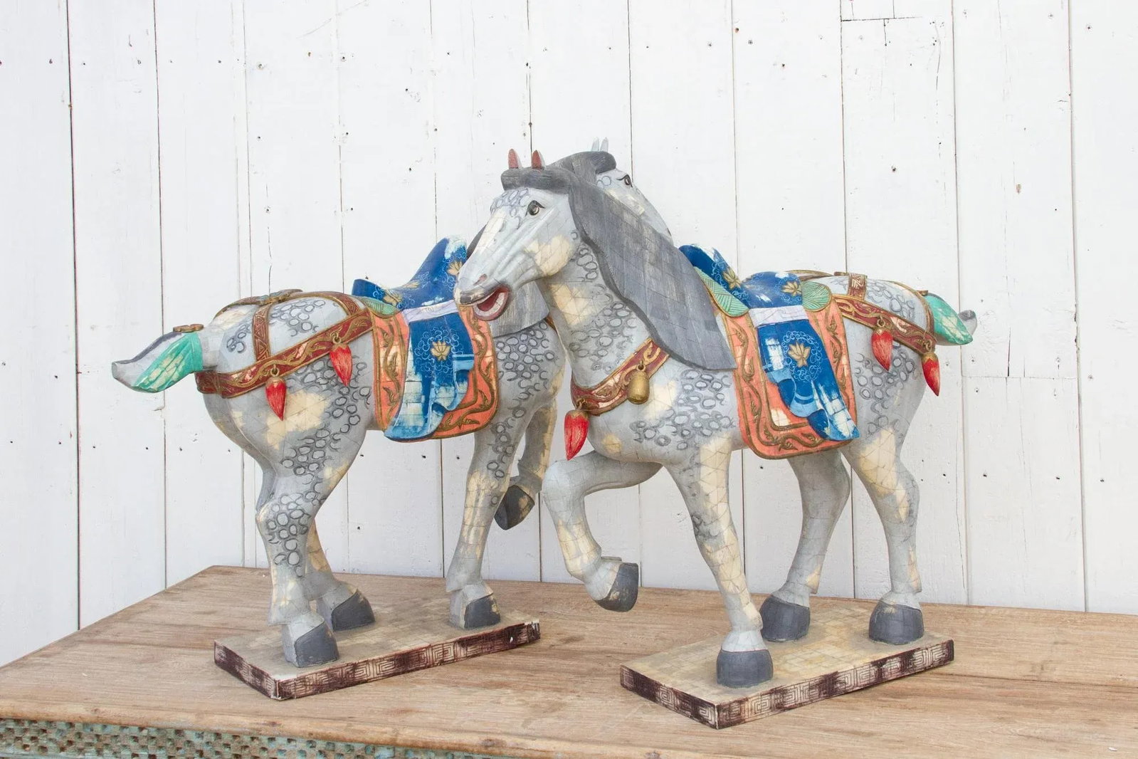 Pair of Mid-Century Inlay Veneer Horses - 6