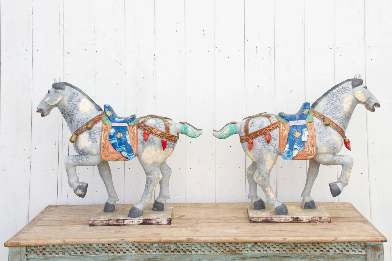 Pair of Mid-Century Inlay Veneer Horses - 7