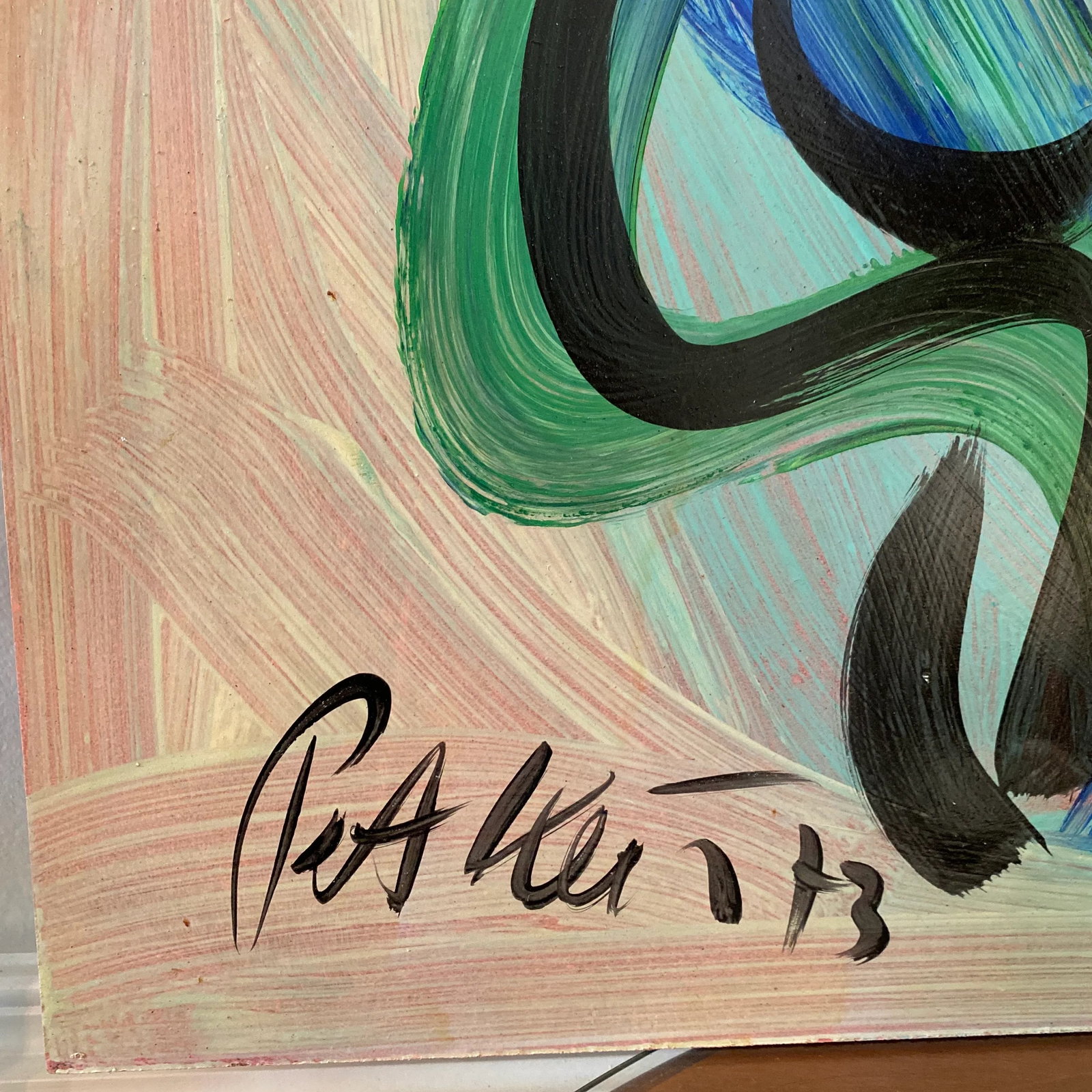 Peter Keil Original Abstract Portrait Painting on Board 1973 - 2