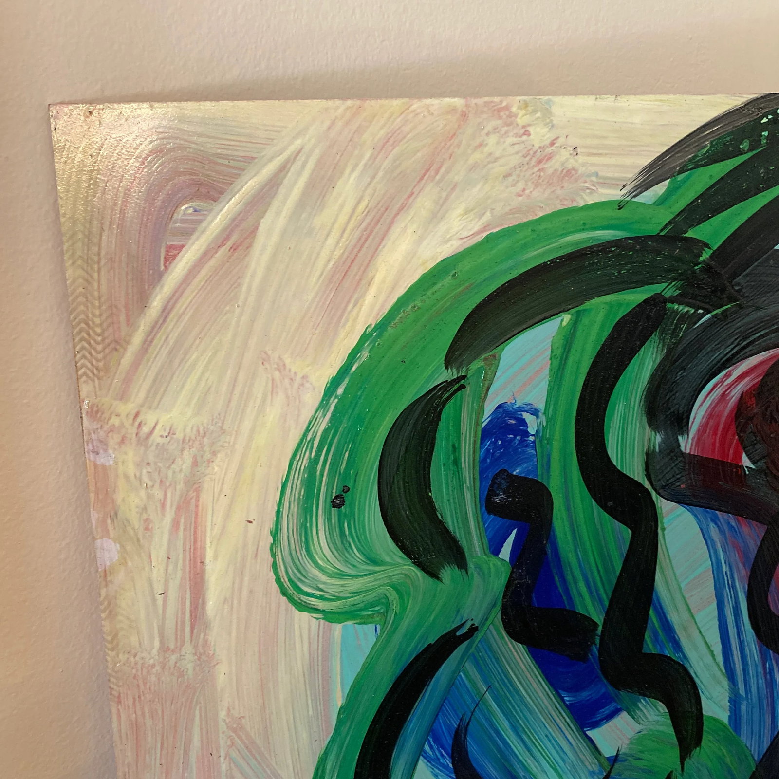 Peter Keil Original Abstract Portrait Painting on Board 1973 - 5