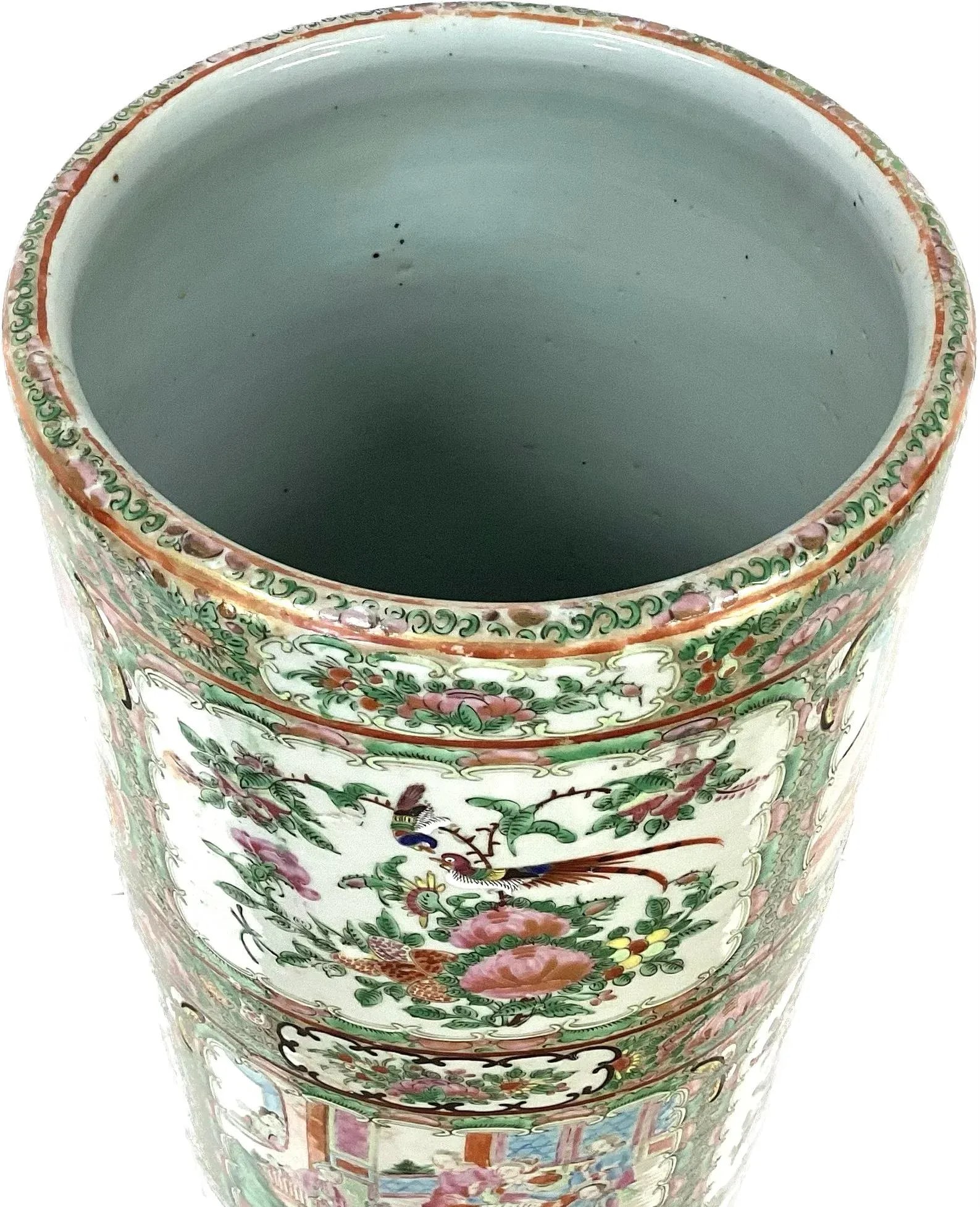 Antique Chinese Rose Medallion Umbrella Stand - 4