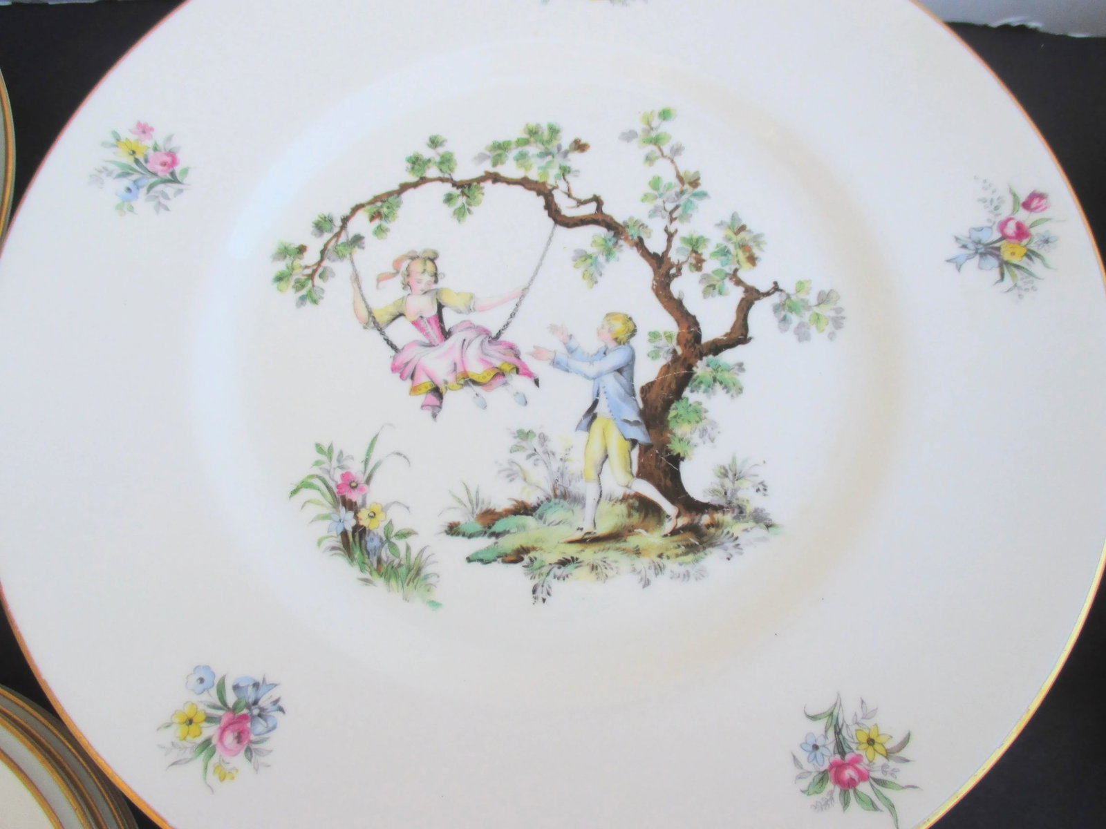 Royal Worcester Watteau Pattern Service Plates - a Group of 22 - 3